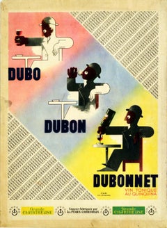 Original Vintage Advertising Poster Dubonnet Alcohol Drink Cassandre Art Deco
