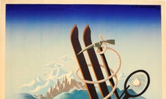 Original Vintage ENIT Travel Poster By Cassandre Italy Ideal Land For All Sports
