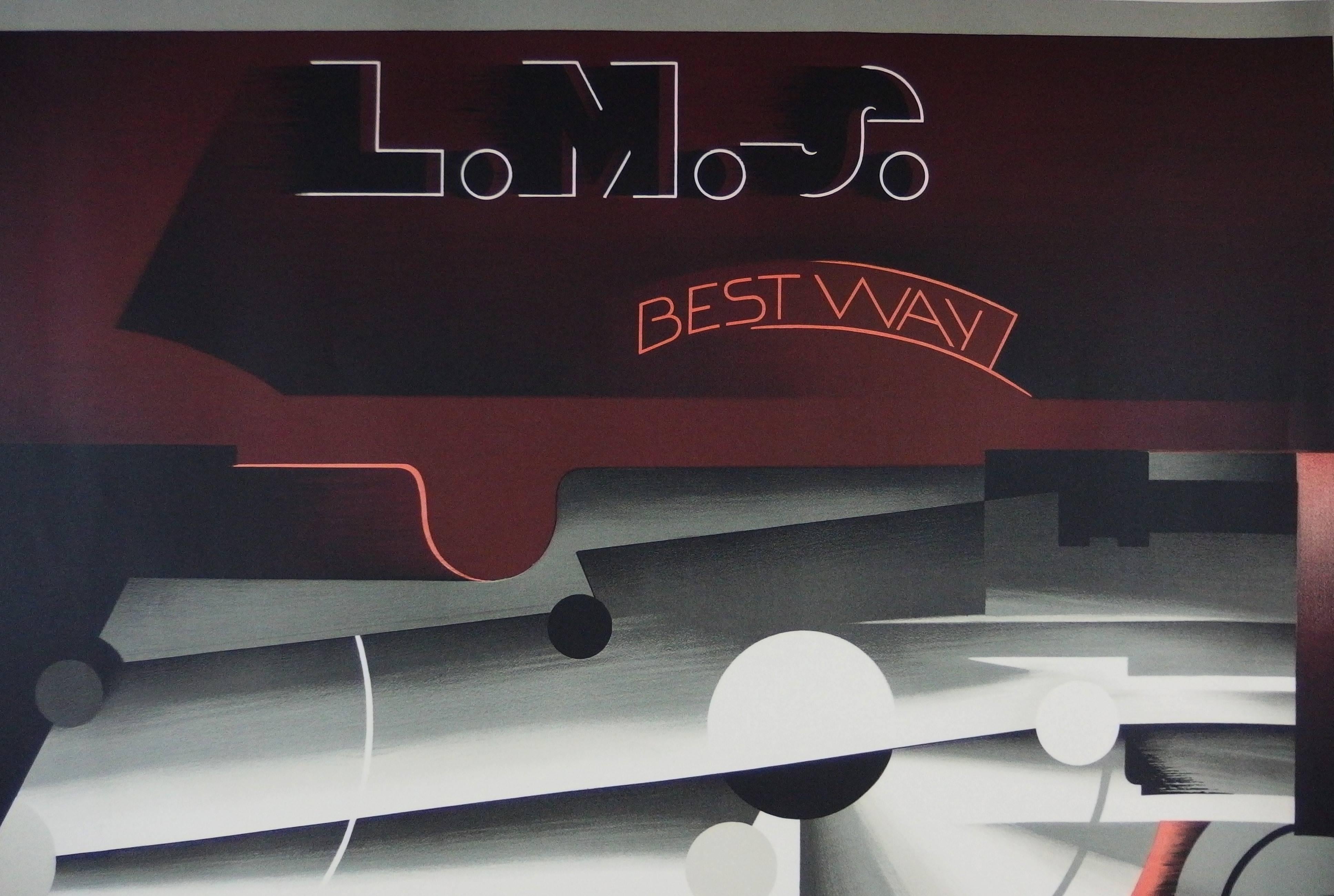 Railways : LMS Best Way - Lithograph - Plate signed (1985) - Art Deco Print by Adolphe Mouron Cassandre