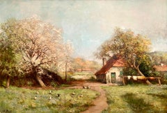 'Farmhouse in Spring' by Adolphe Poot ( 1924 – 2006 ) Belgian Painter