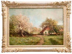 Bauernhaus im Frühling" von Adolphe Poot ( 1924 - 2006 ) Belgischer Maler