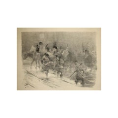 Circa1900 Adolphe Willette – La Retraite de Russie, Napoleonic Scene