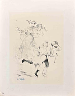 Lithographie d'Adolphe Willette - Début du 20e siècle 