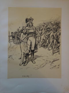 Revolución Francesa, la Batalla de Valmy - Litografía original 1899