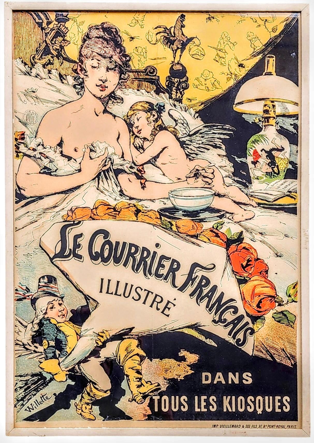 Le Courrier Français Illustré / Dans Tous Les Kiosques, litografia Art Nouveau
