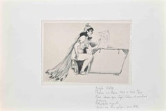 Nu de femme - Lithographie d'Adolphe Willette - Début du 20e siècle