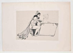 Nu de femme - Lithographie d'Adolphe Willette - Début du 20e siècle 