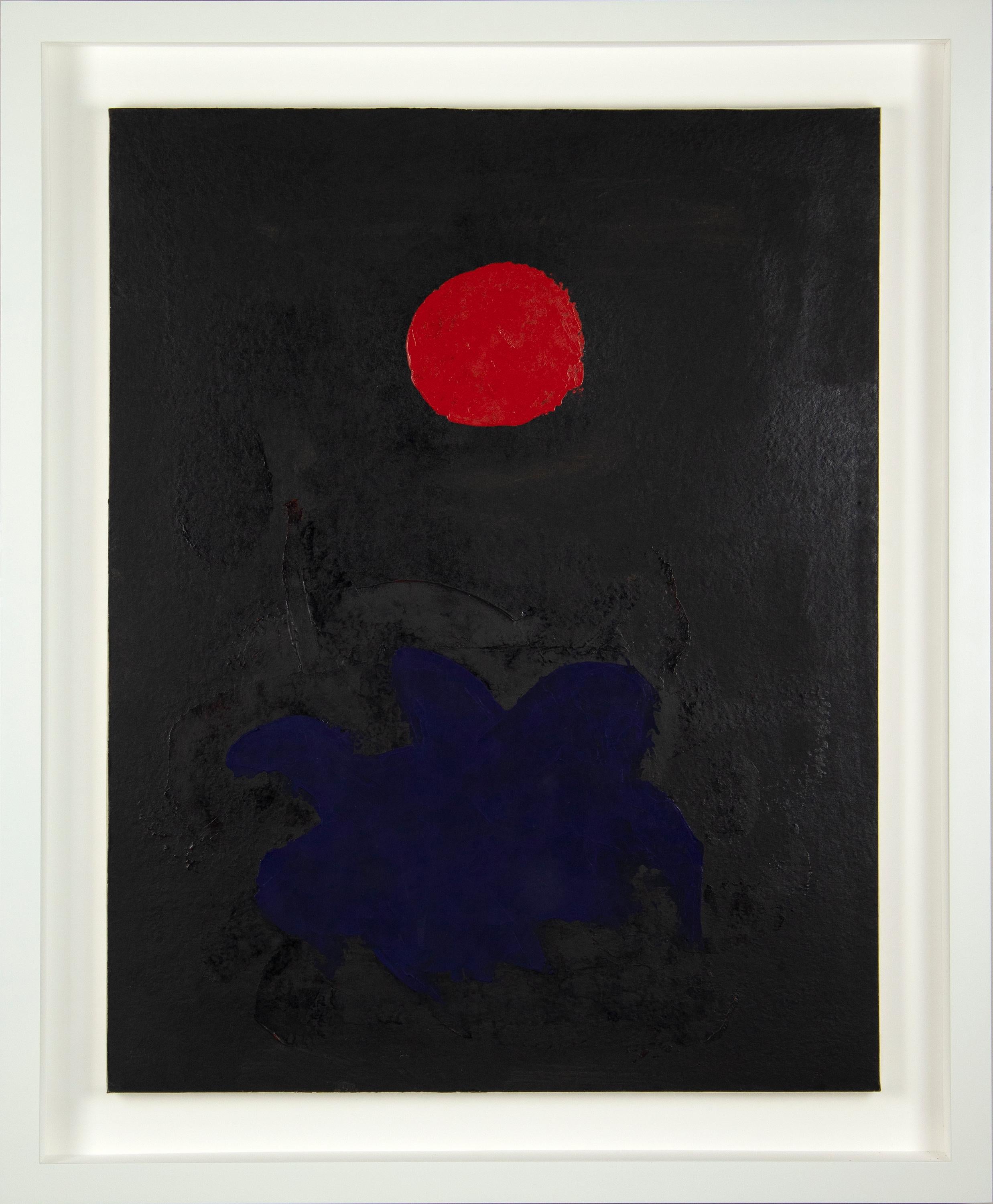 Blue on Black - Painting by Adolph Gottlieb