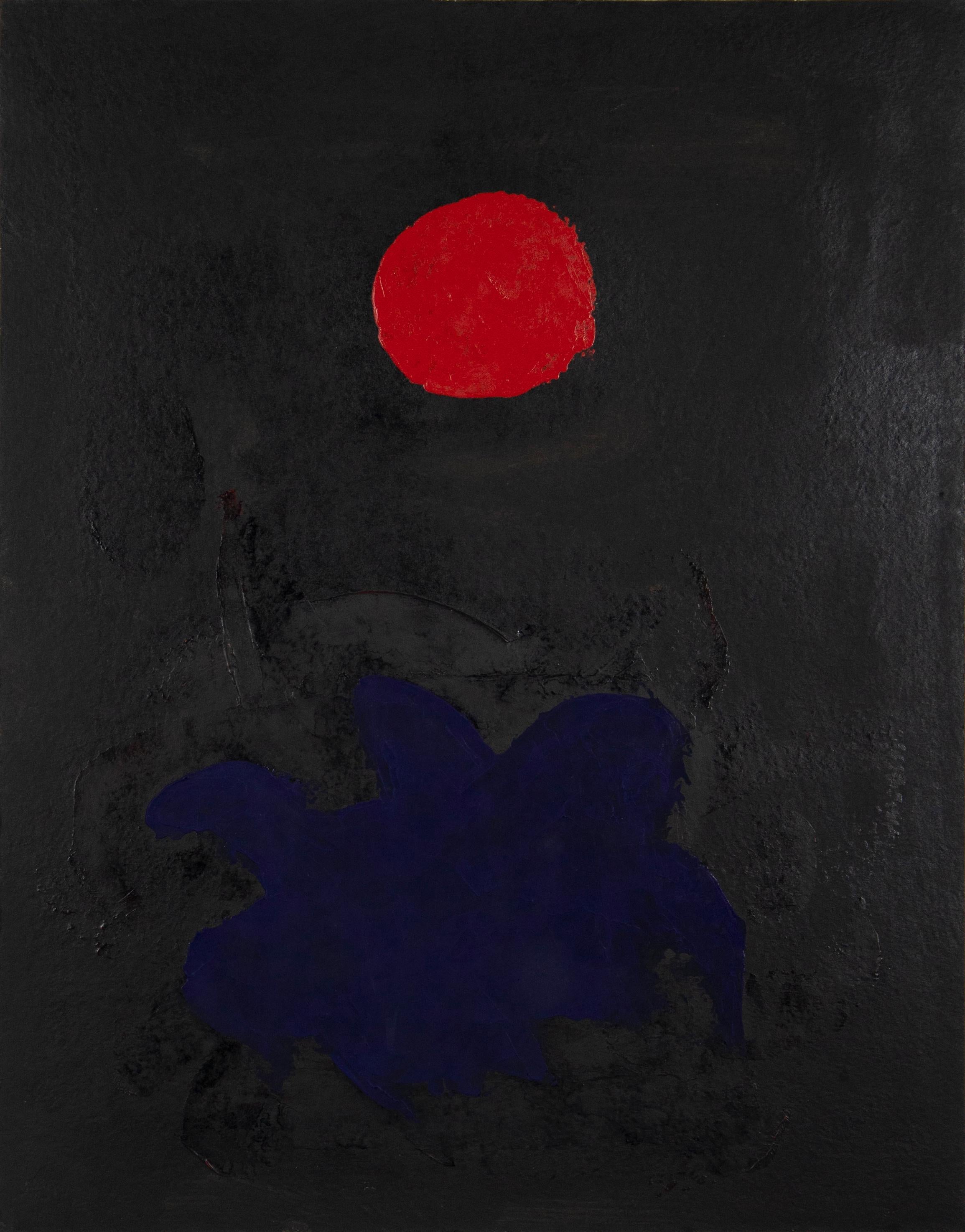 Adolph Gottlieb Abstract Painting - Blue on Black