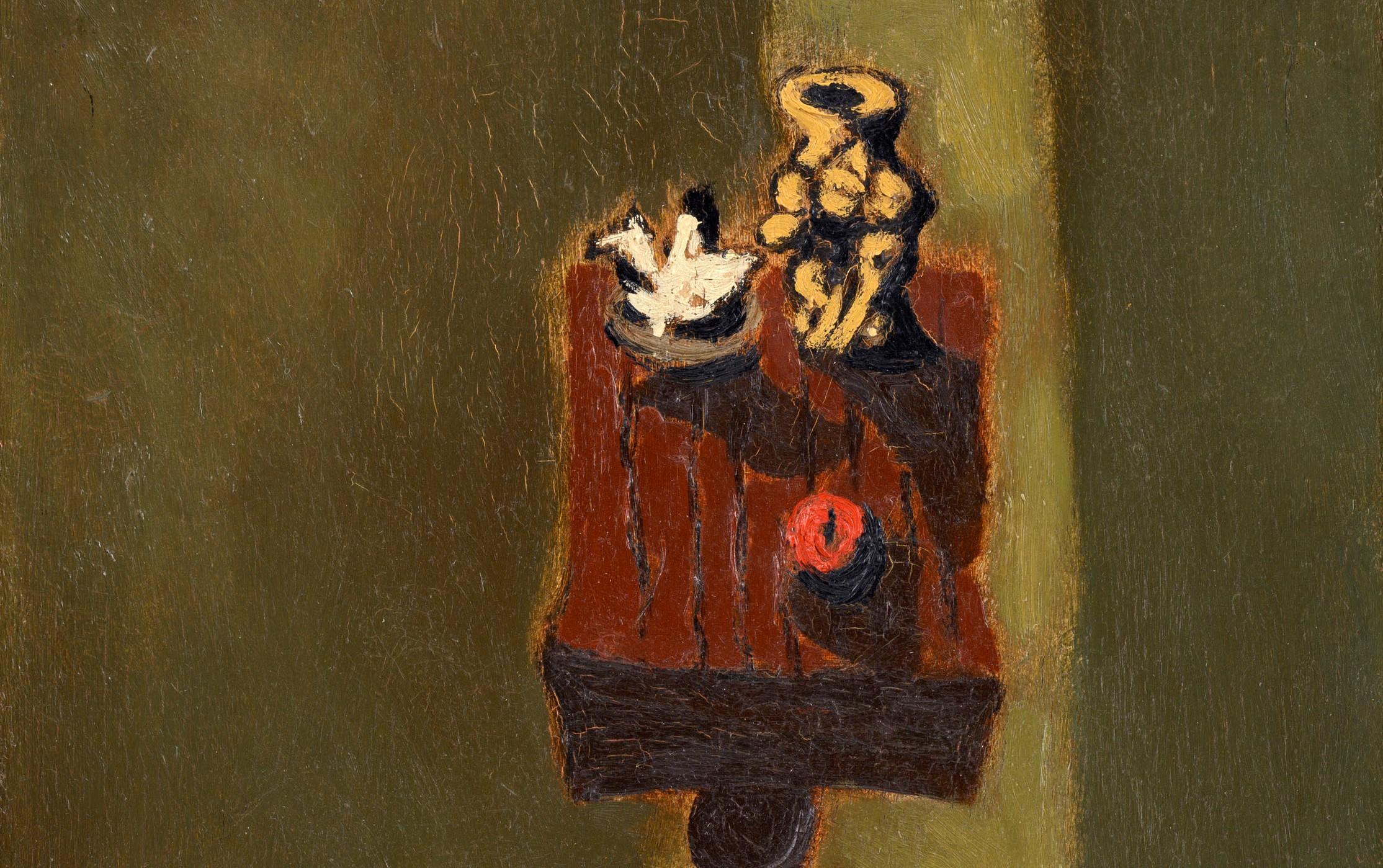 Untitled/ Interior with a Table, Gottlieb, (Expressionist Still Life Painting) For Sale 2