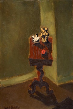 Vintage Untitled/ Interior with a Table, Gottlieb, (Expressionist Still Life Painting)