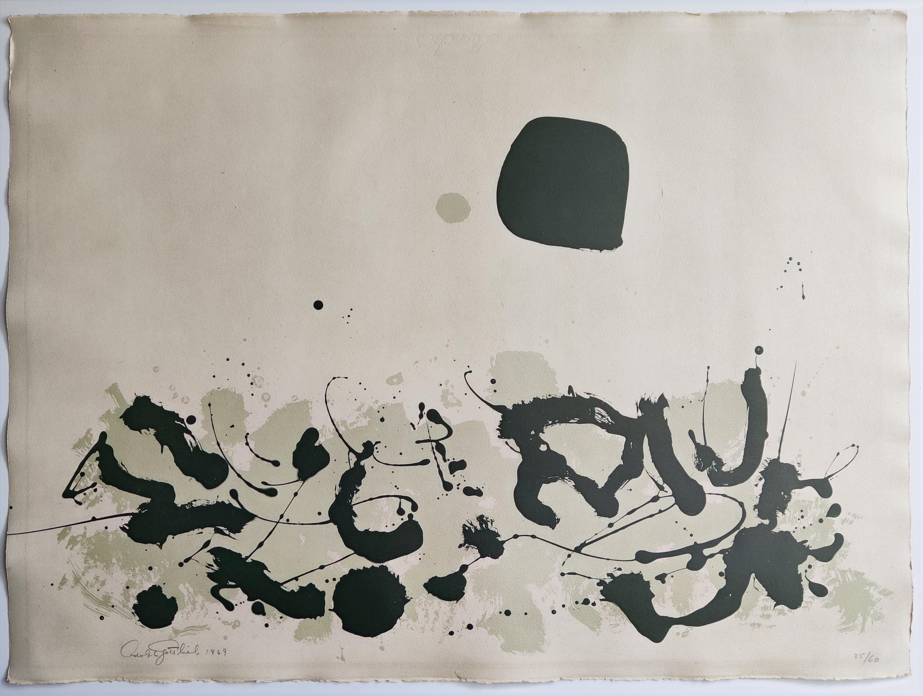 Adolph Gottlieb (1903-1974)
Germinazione, 1969
Litografia a colori su carta Arches
Firmato a mano e datato in basso a sinistra
Numerato 25/60
Dimensioni del foglio 56,5 x 76 cm