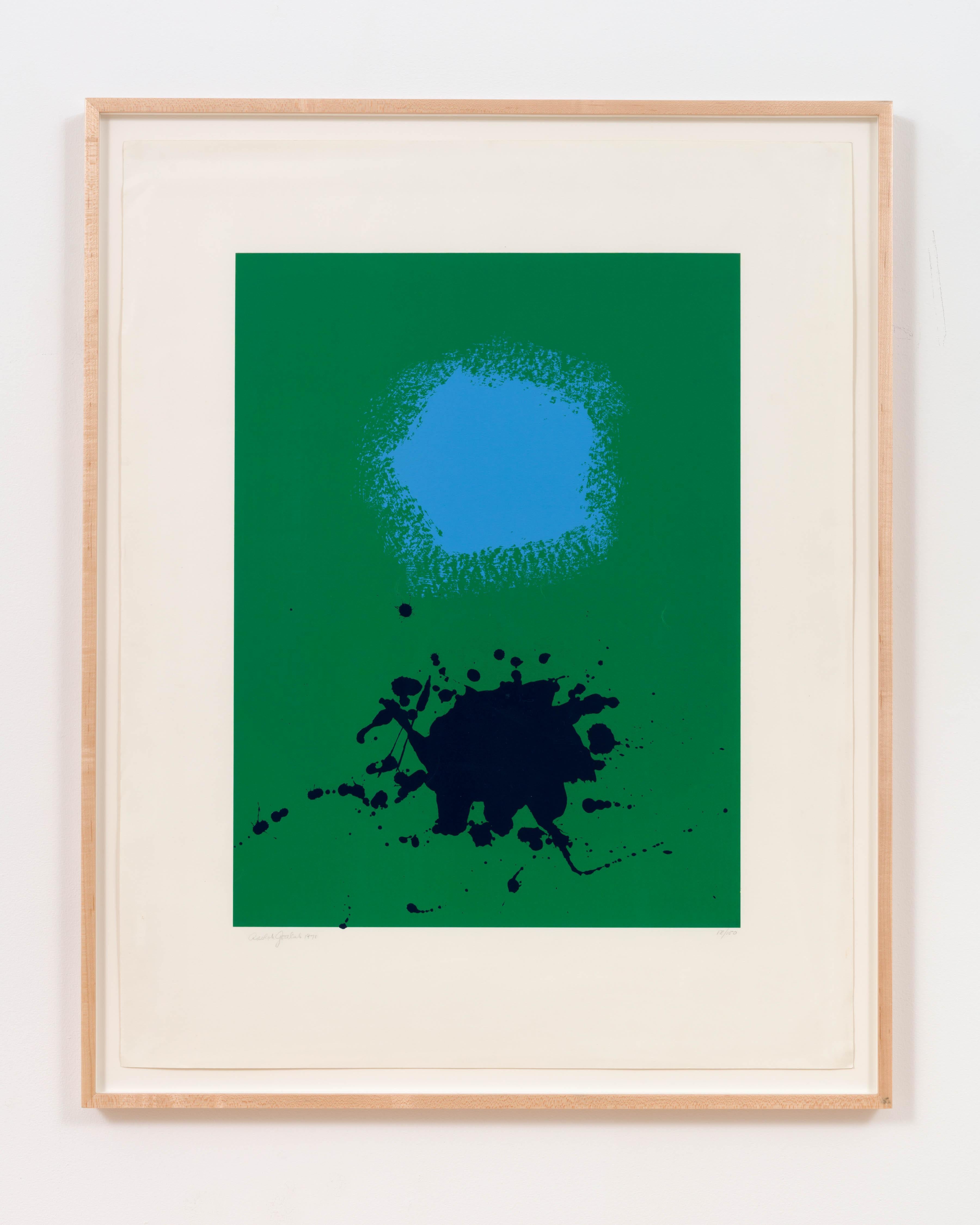 Adolph Gottlieb Abstract Print - Blues on Green