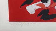 Crimson Ground, Abstract Expressionist Silkscreen by Adolph Gottlieb 1972