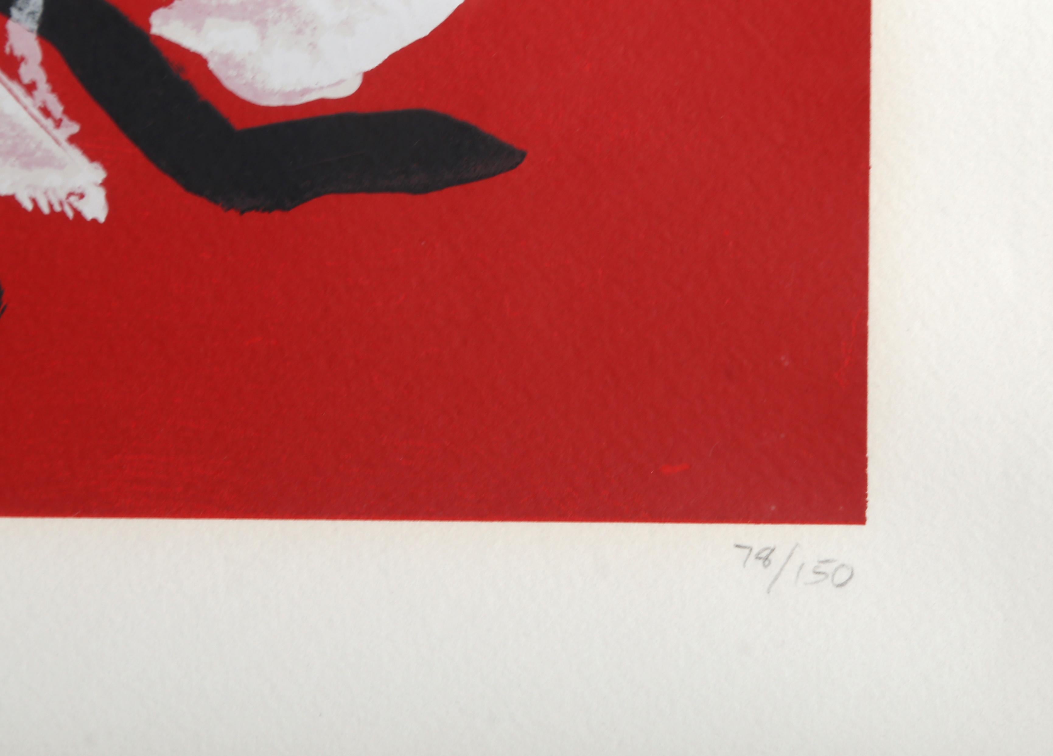 Crimson Ground, Abstract Expressionist Silkscreen by Adolph Gottlieb 1972 1