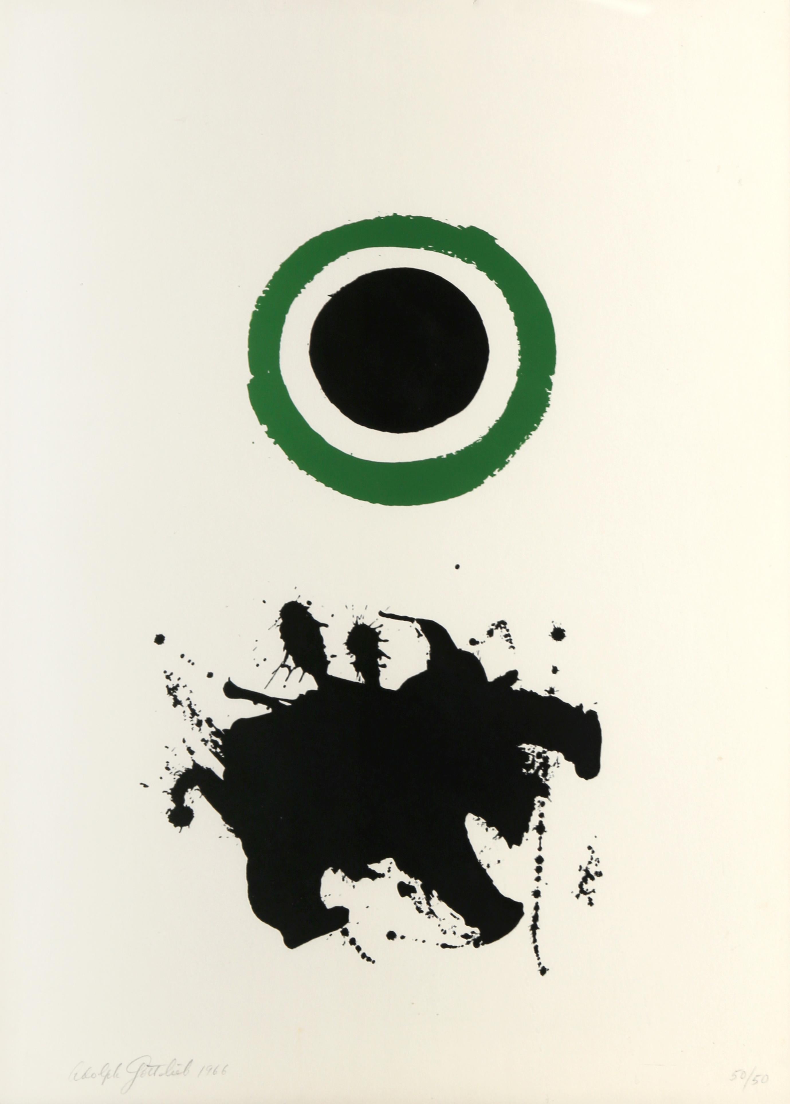 An original silkscreen by American Abstract Expressionist, Adolph Gottlieb.  It is hand-signed and numbered from the edition of 50.  

Artist: Adolph Gottlieb
Title: Halo 
Year: 1966
Medium: Silkscreen, signed and numbered in pencil
Edition: