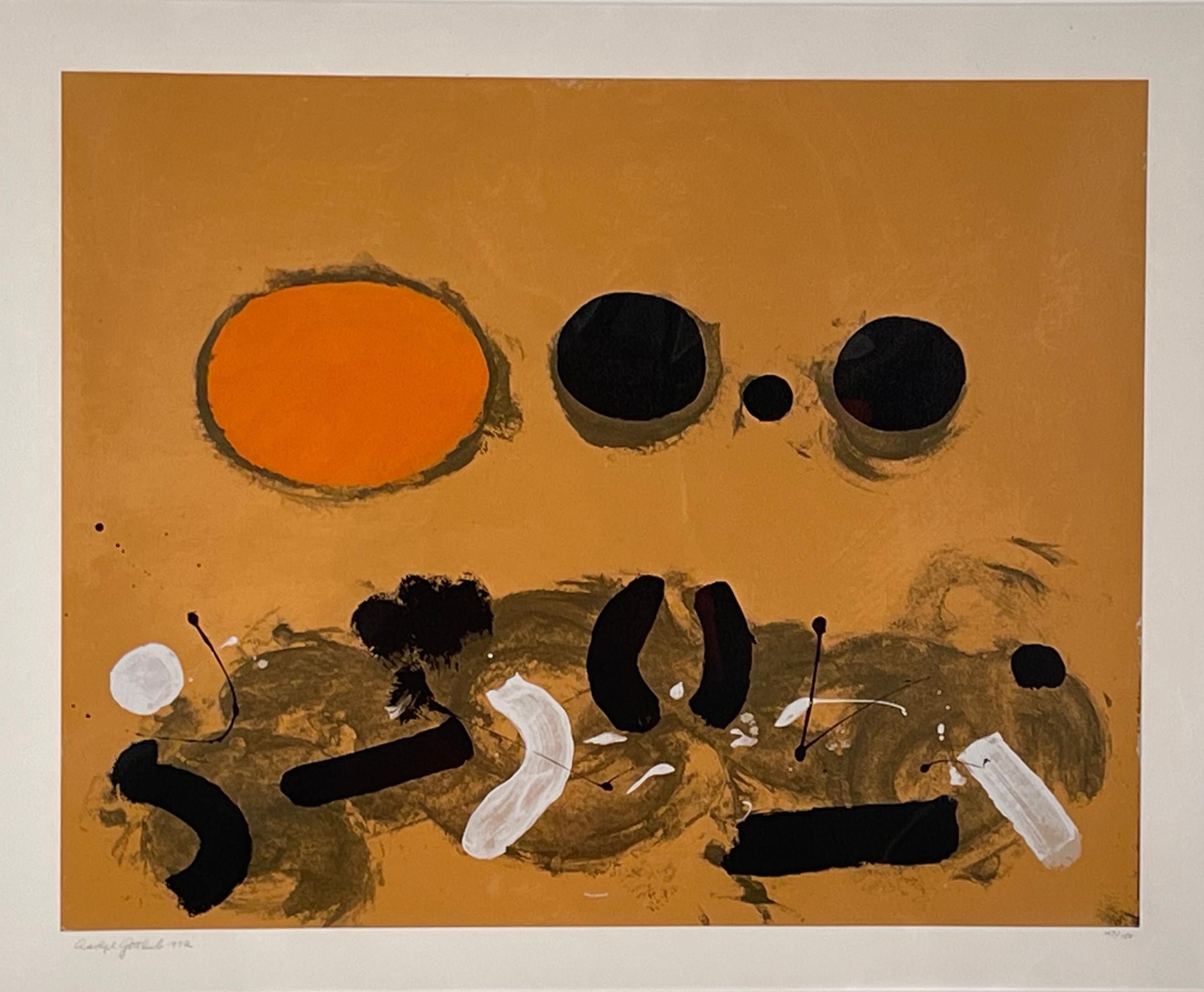 ORANGE OVAL - Print by Adolph Gottlieb