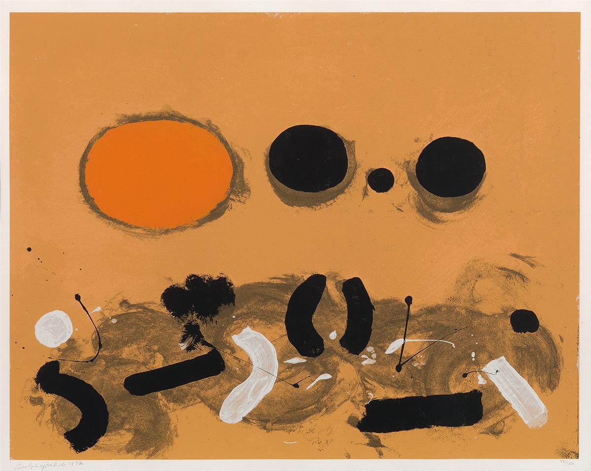 Adolph Gottlieb Abstract Print - Orange Oval