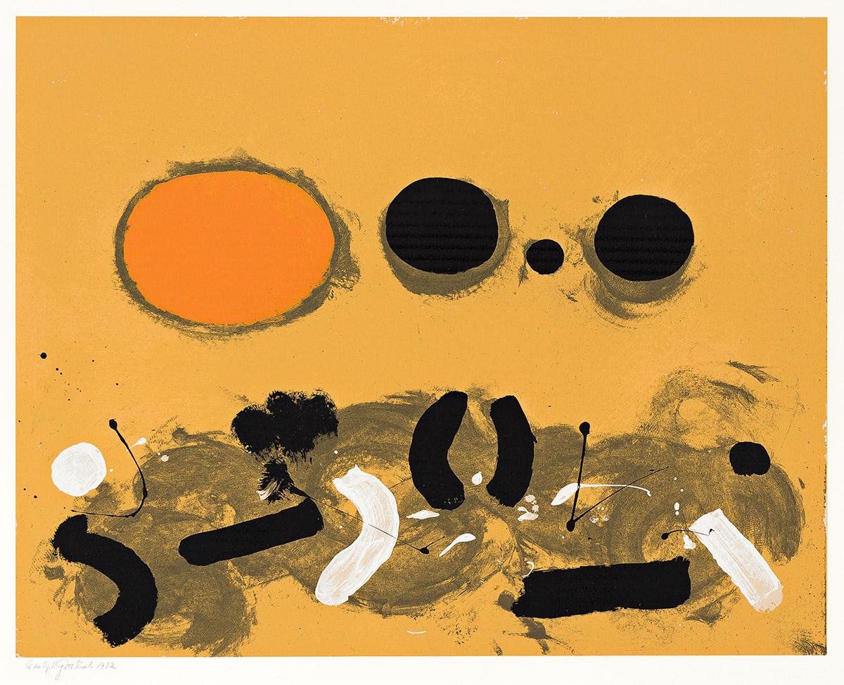 Adolph Gottlieb Abstract Print - Orange Oval