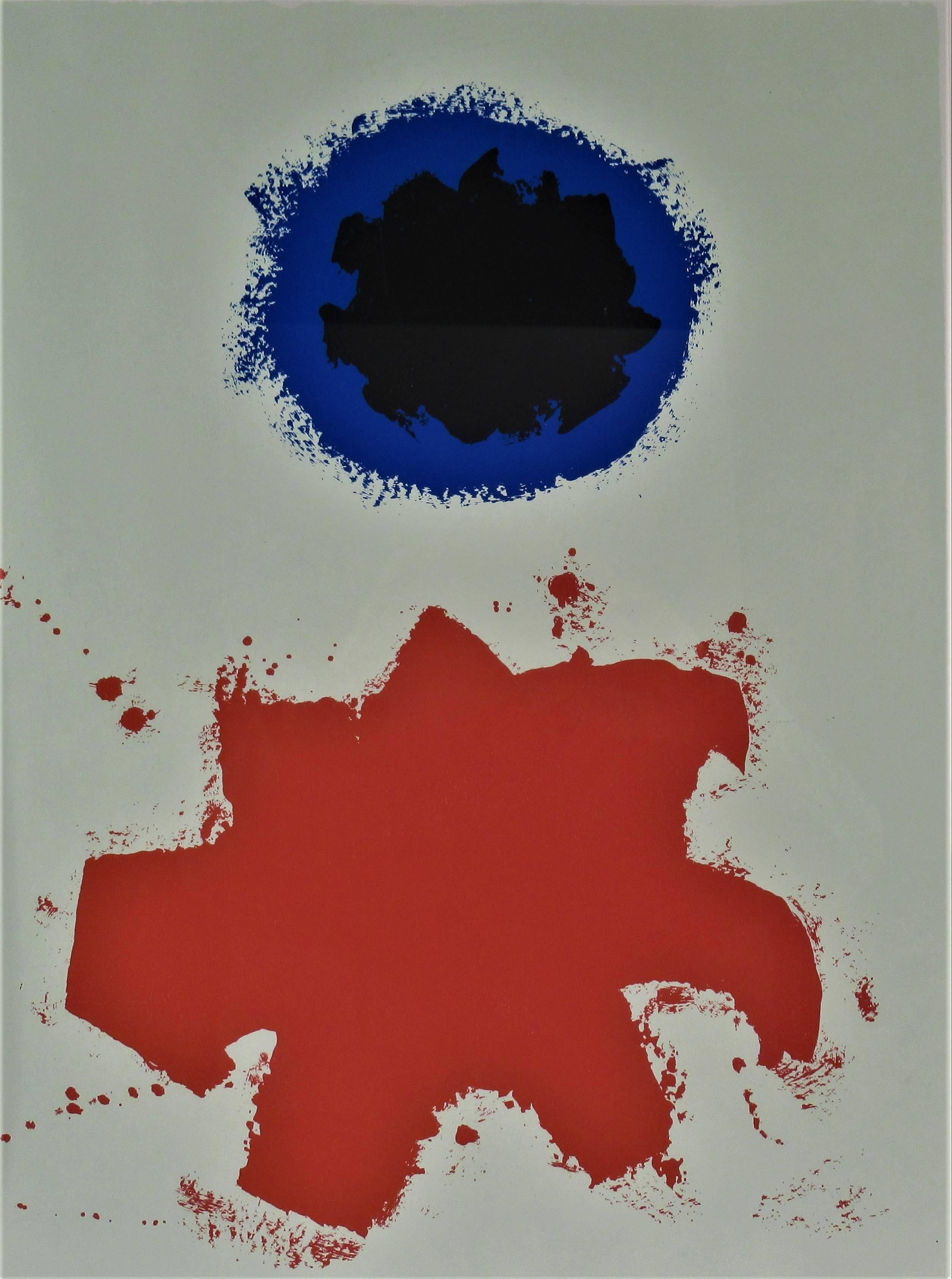 Peace, from the Peace portfolio - Gray Abstract Print by Adolph Gottlieb