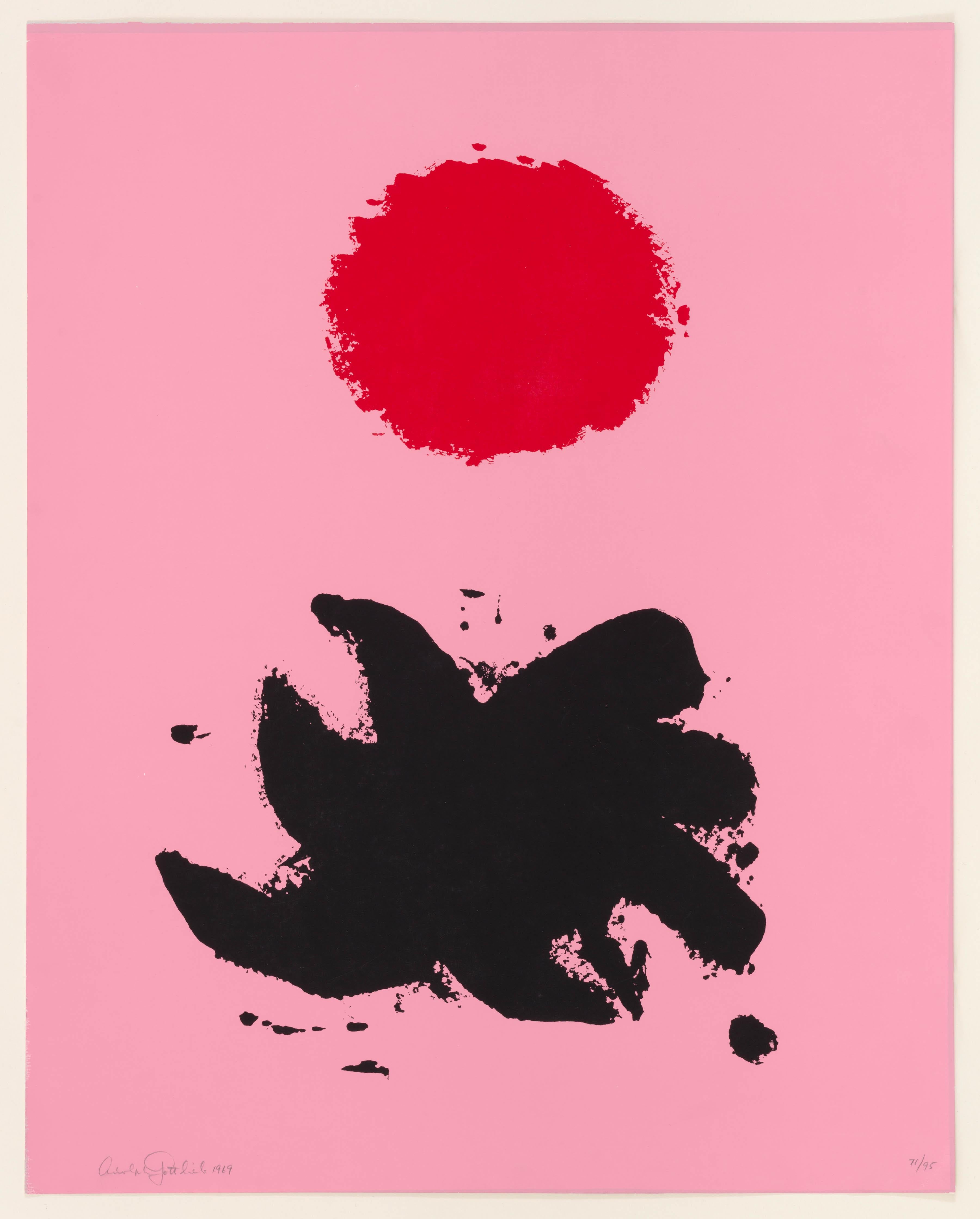 Adolph Gottlieb Abstract Print - Pink High