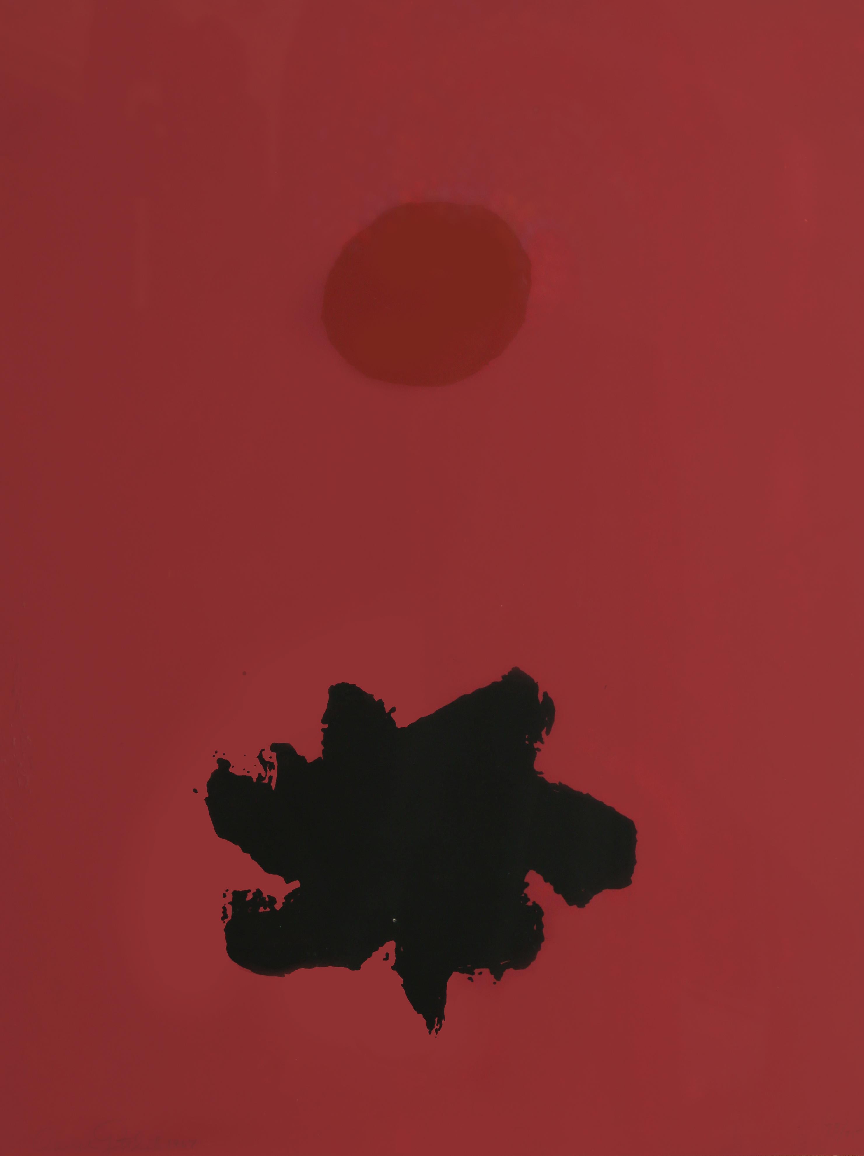 An original silkscreen by American Abstract Expressionist, Adolph Gottlieb.  It is hand-signed and numbered from the edition of 75.  

Artist: Adolph Gottlieb
Title: Rose Mood
Year: 1967
Medium: Silkscreen, signed and numbered in pencil
Edition: