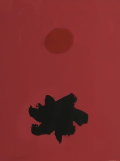 Émouvant rose, sérigraphie expressionniste abstraite d'Adolph Gottlieb 1967