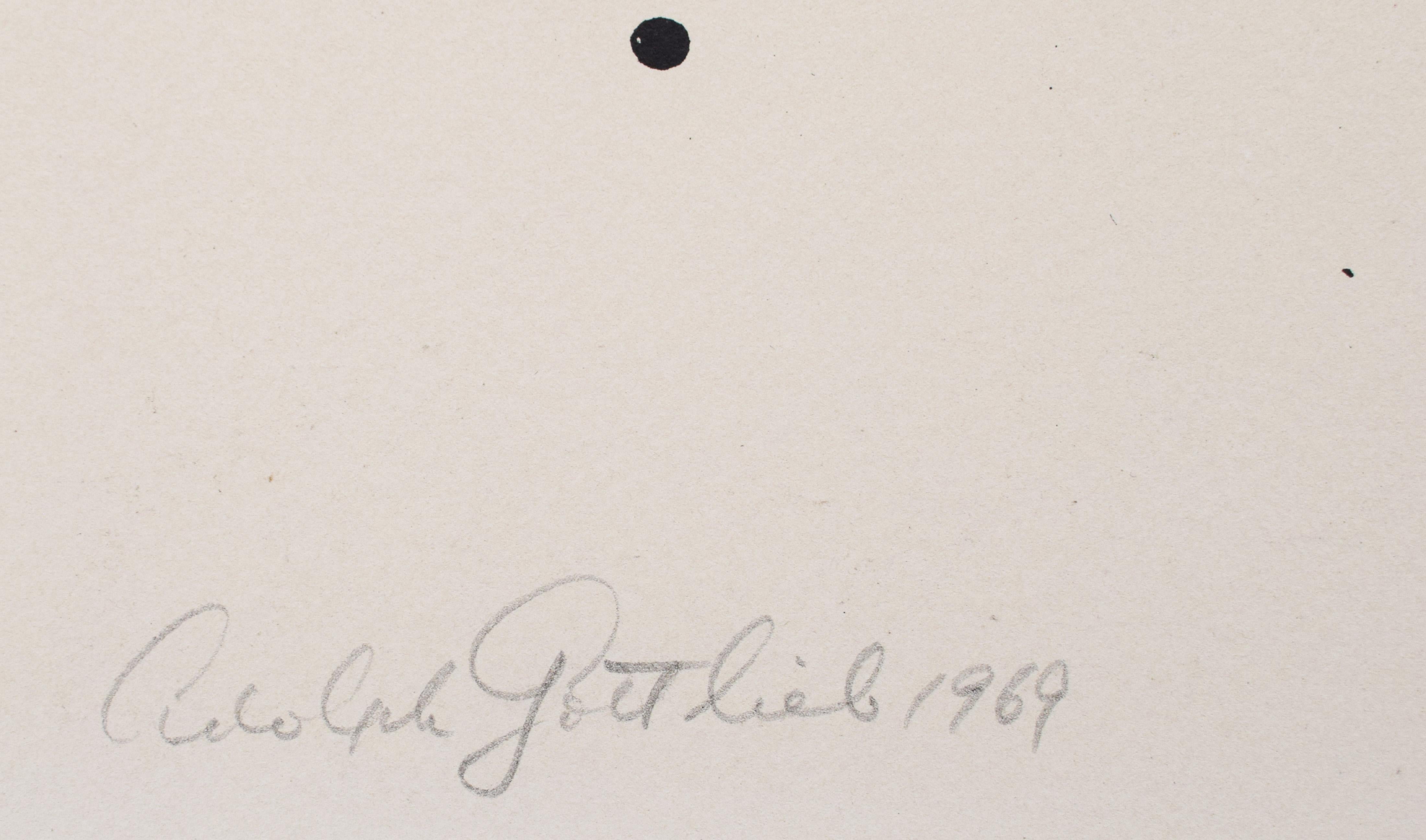 Sans titre, extrait de : Flight - American Refugee Rescue Committee - Abstrait Print par Adolph Gottlieb
