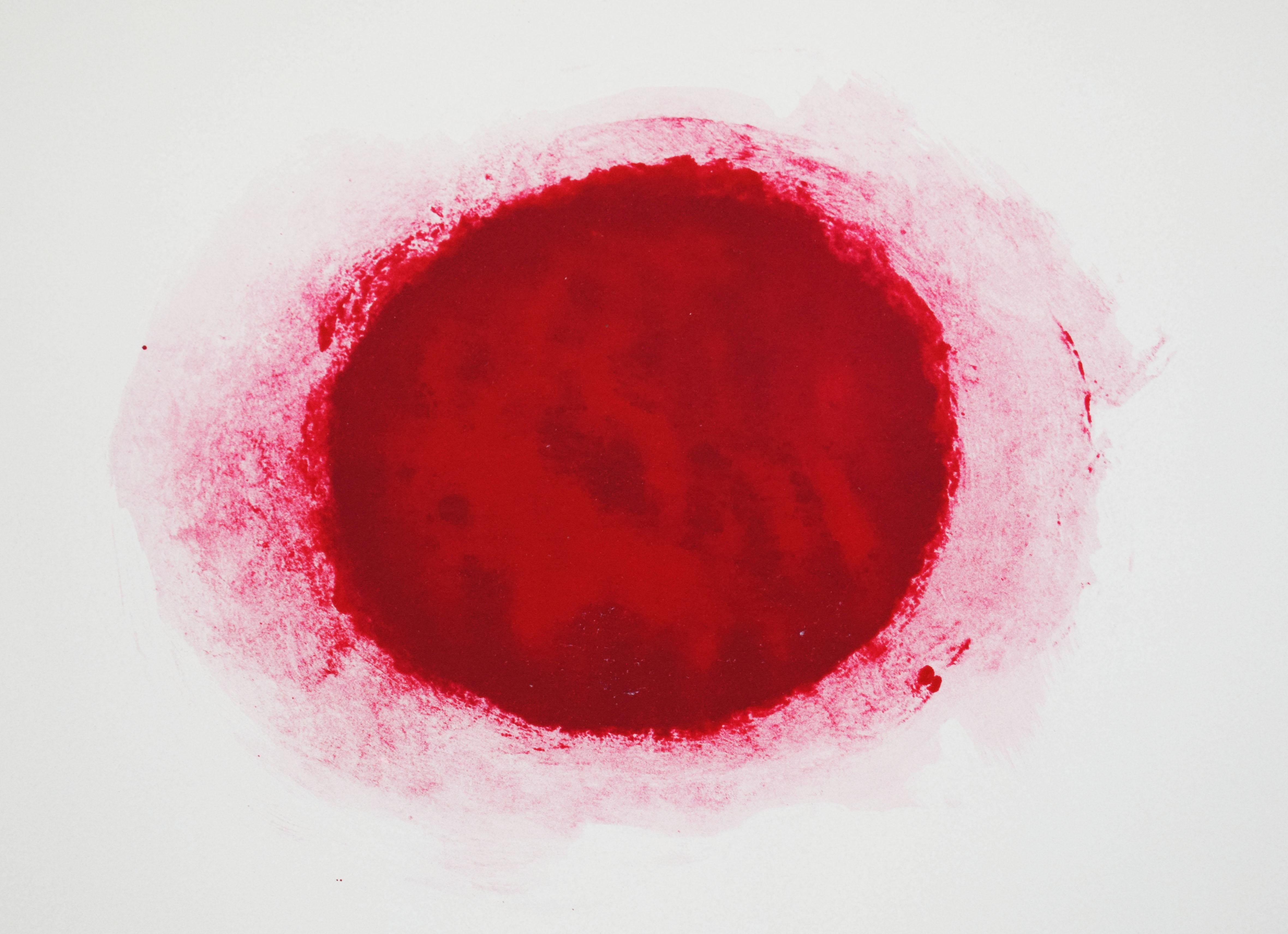 Sans titre, extrait de : Flight - American Refugee Rescue Committee - Beige Abstract Print par Adolph Gottlieb