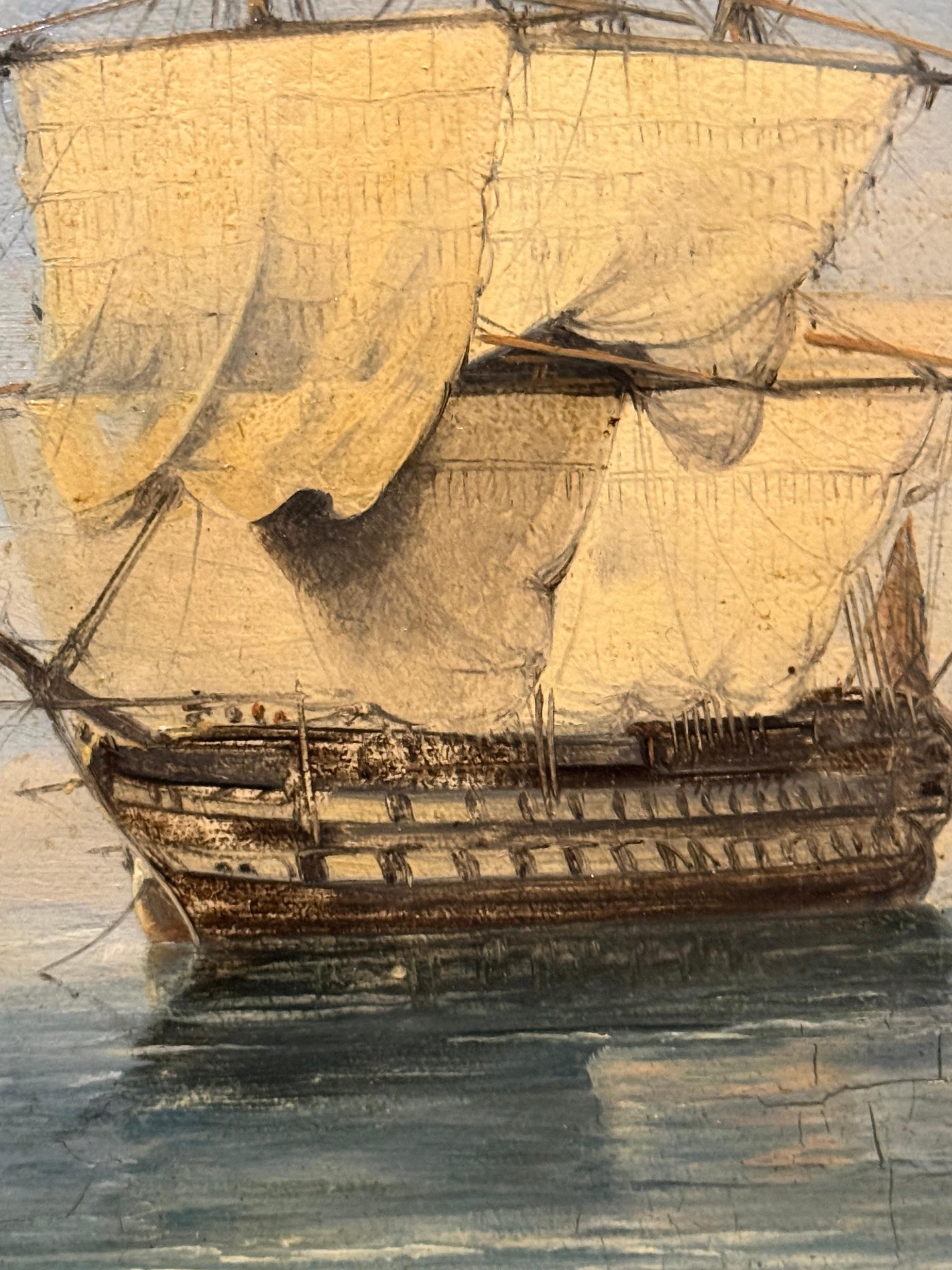 Adolphus Knell

Kriegsschiff vor Anker, bei ruhiger See.

Adolphus Knell war ein berühmter britischer Marinemaler des 19. Jahrhunderts, der für seine detaillierten und stimmungsvollen Gemälde von Schiffen und Seelandschaften bekannt war. Das von