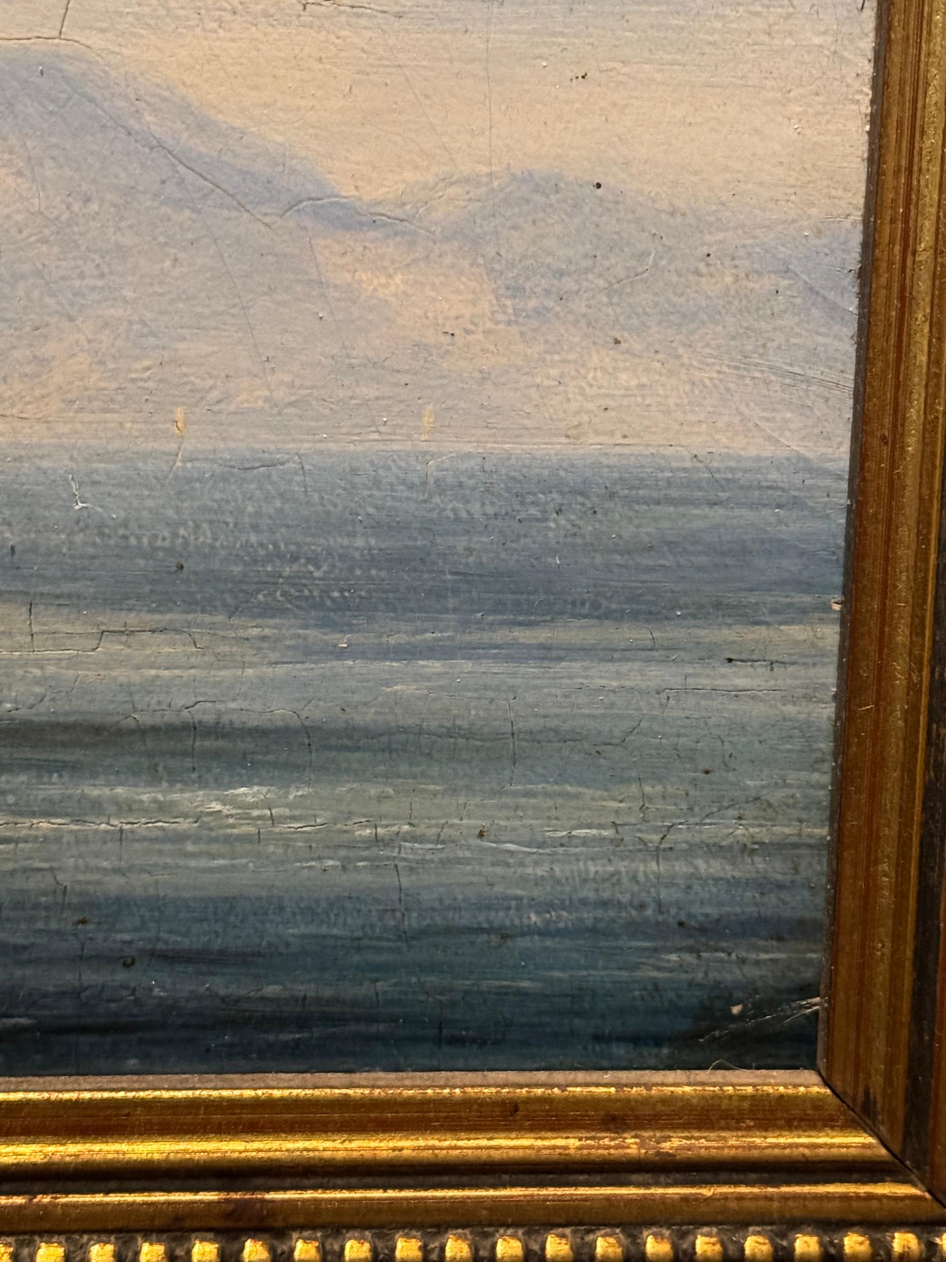 Englisches Kriegsschiff auf See des 19. Jahrhunderts, ruhiges Wasser mit Wiederauflage von Reihenbooten im Angebot 4