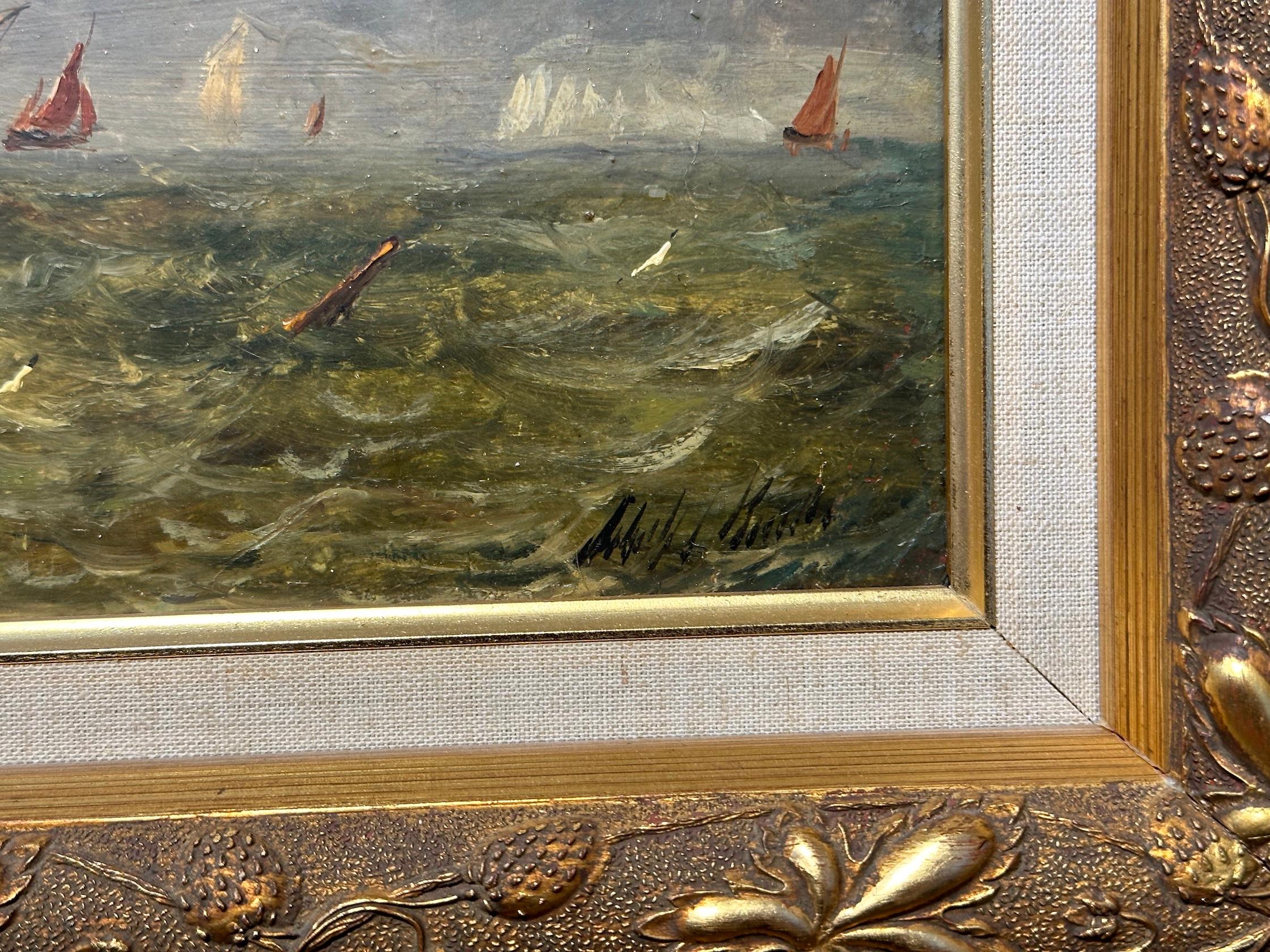Antique Victorian, Impressionist 19th century English oil, Fishings boat at Sea.


Adolphus Knell was a superb painter of marine subjects during the middle of the 19th century. His work is collected all over the world and many are in important