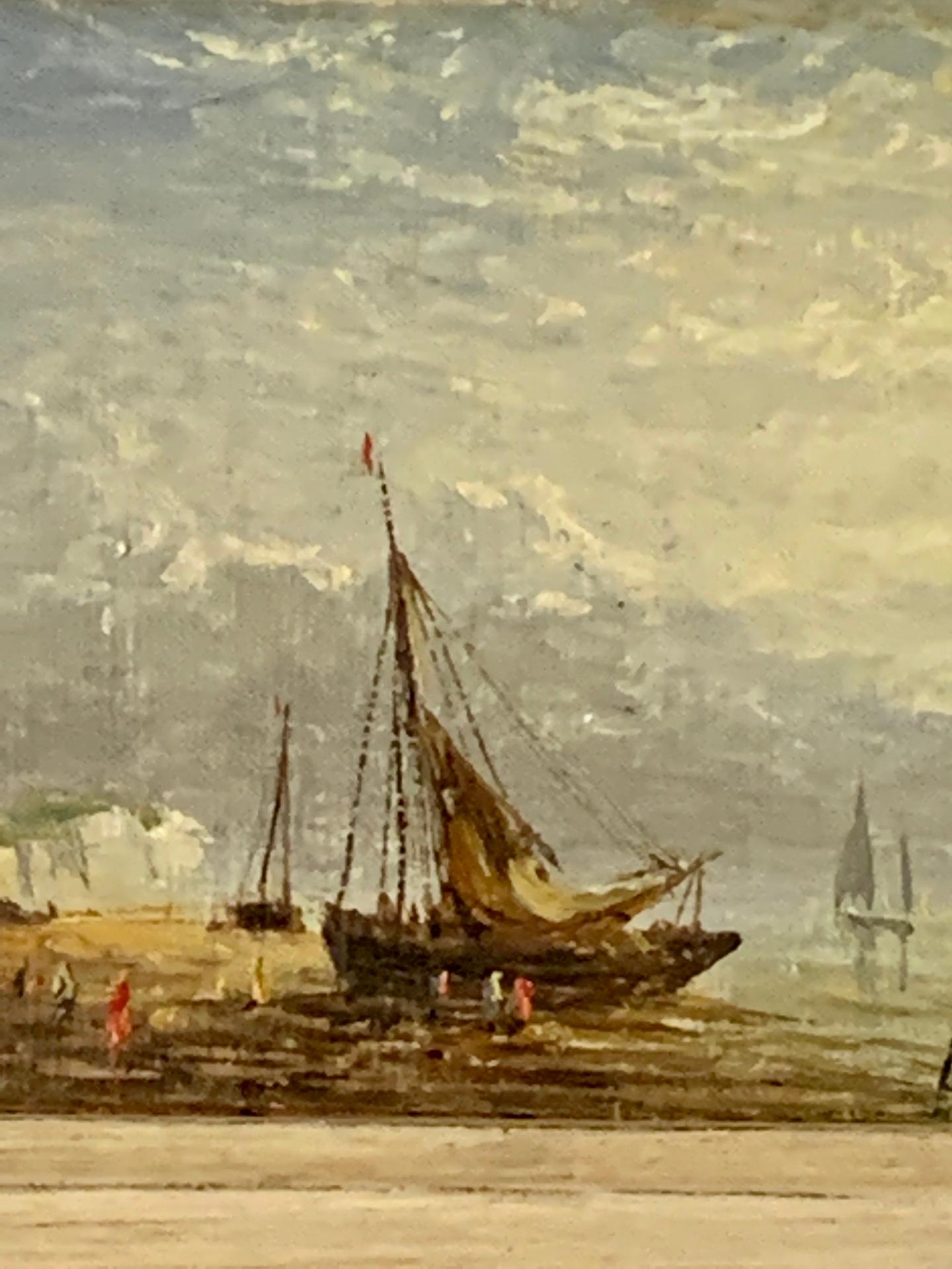 Antique Victorian, Impressionist 19th century English oil, Fishings boat at Sea.

One from a set of nine all painted at the same time and all from the same private collection.

 Knell was a superb painter of marine subjects during the middle of the