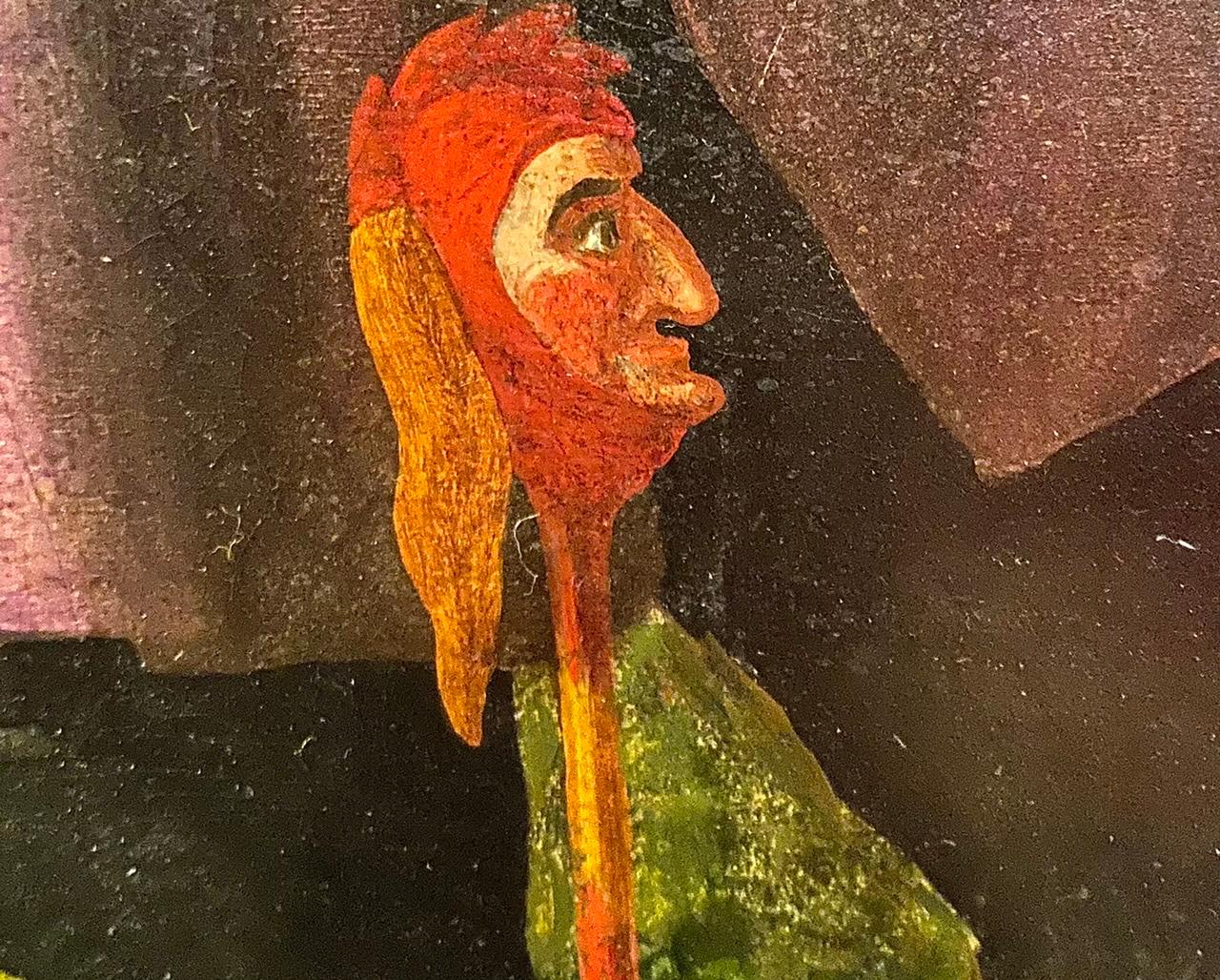 Adolphus M. Madot
Circa 1833 - 1861
Huile sur toile
Taille de l'image : 36 x 24 pouces (91,4 x 61 cm)
Cadre arqué de style préraphaélite 

Le sujet du présent tableau est le dialogue entre le bouffon Touchstone et le berger Corin dans la forêt