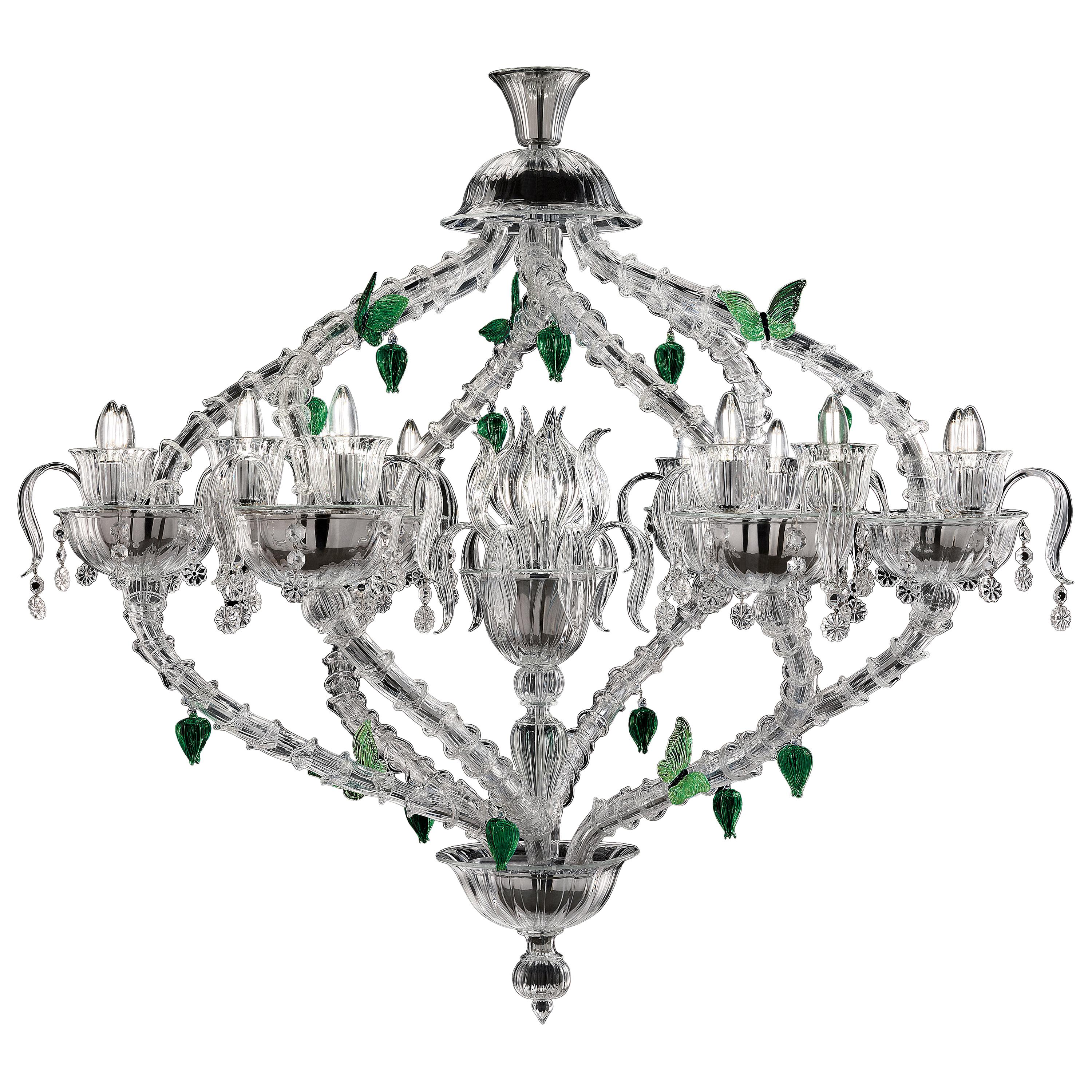 Green (Crystal/ Antalia Green/ Liquid Citron_AU) Adonis 7360 13 Chandelier in Glass, by Marcel Wanders from Barovier&Toso