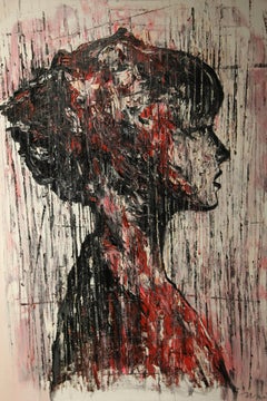 Isabel, oil and mixed media, Emerging Cuban Artist. Portrait