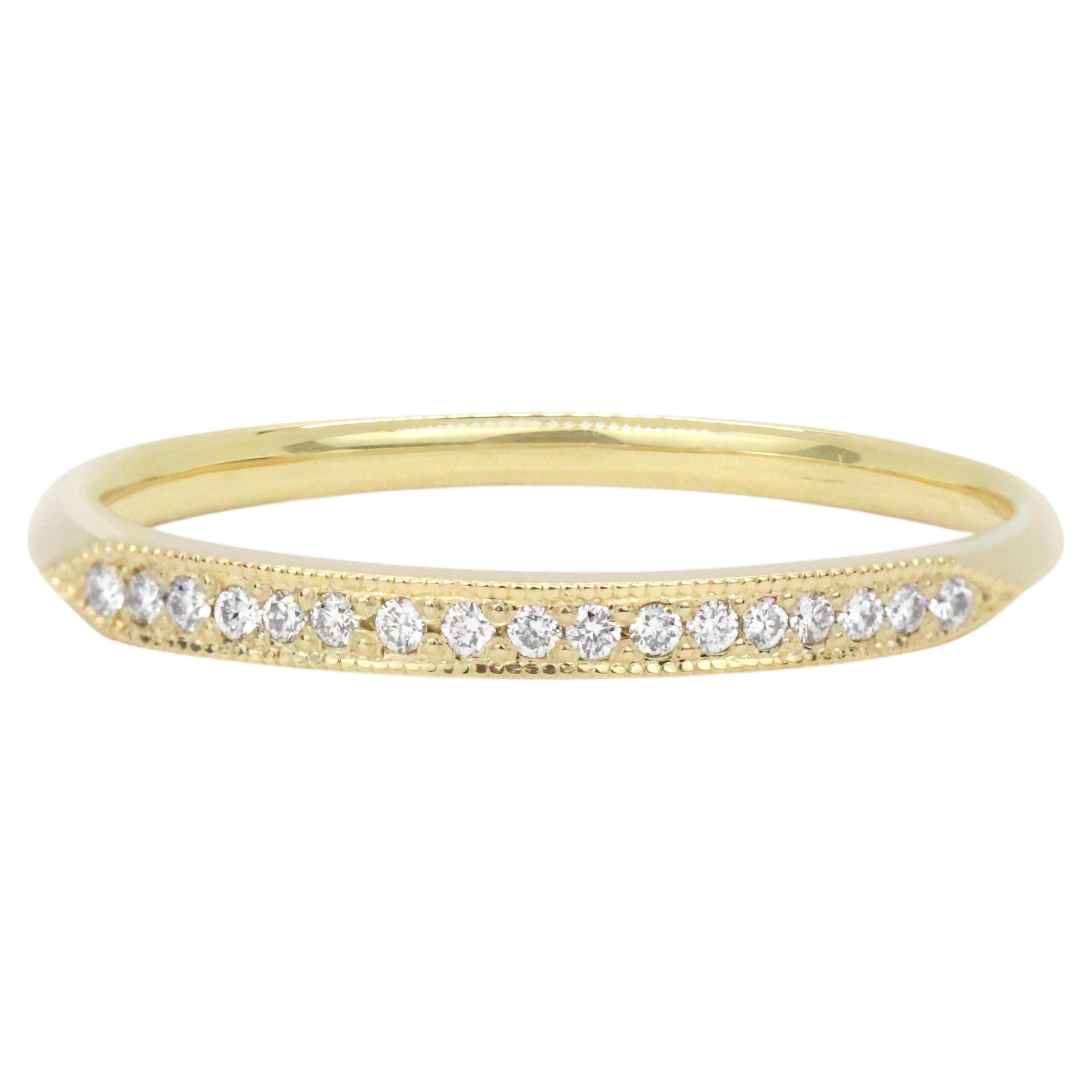 Adora Small Band Ring in 18K Yellow Gold & White Diamonds by Alice Son
