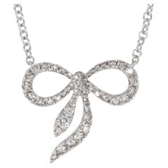 Adorabile collana con fiocco di diamanti in oro bianco 18 carati da 0,63 ctw