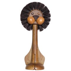  1960s Teak Lion Valet Brush Toy by Gunnar Florning Laurids Lonborg, Denmark