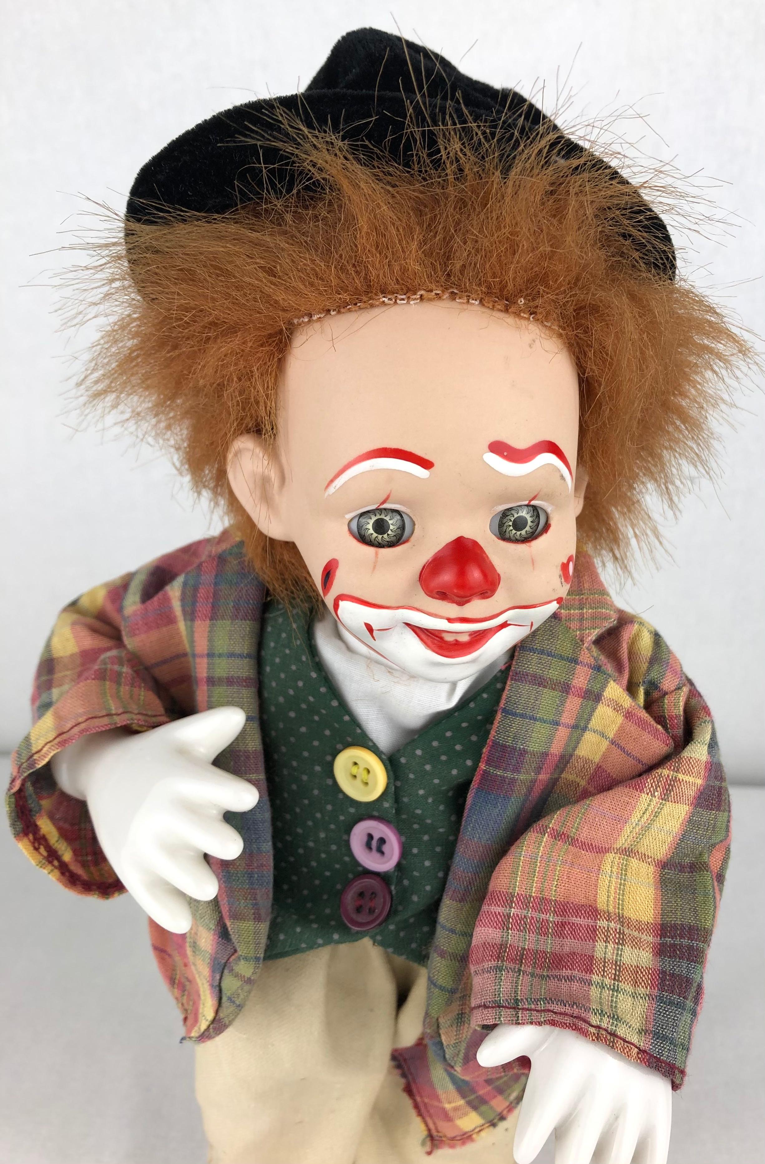 Mid-Century Modern Adorable and Therapeutic Musical Clown Automaton Figure/Toy For Sale