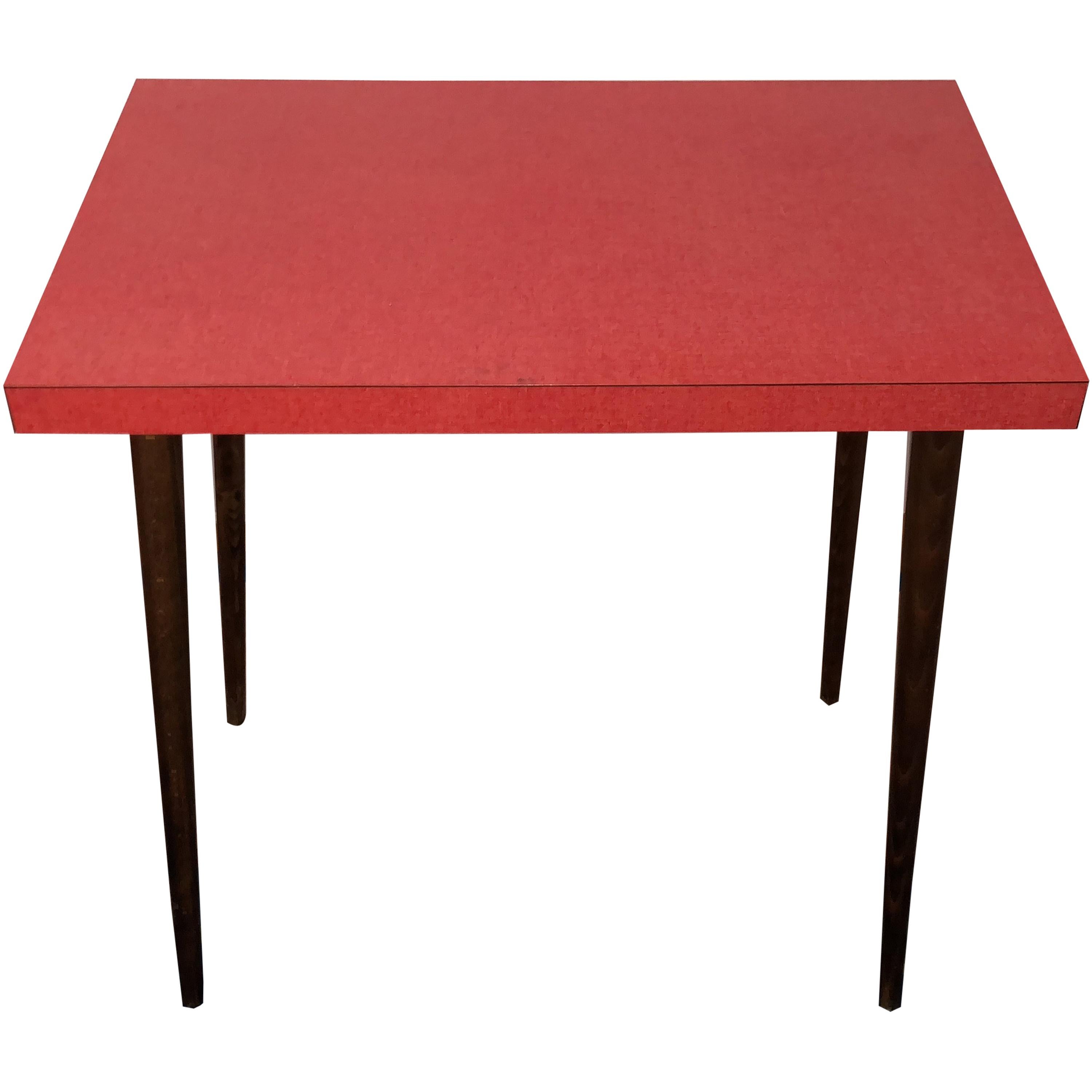 Adorable Austrian Side Table with Pink Resopal Top For Sale