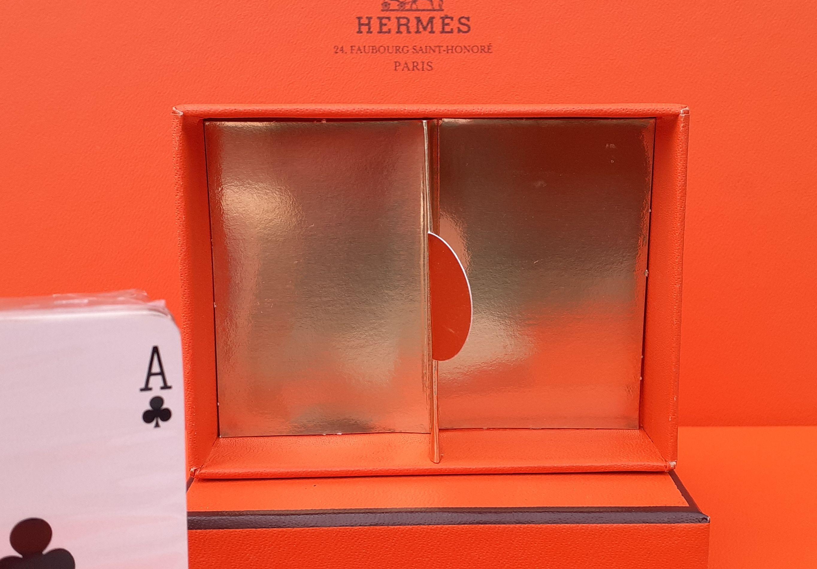 Adorable Hermès Set of 2 Mini Card Games Monarch De Poret Pattern For Sale 2