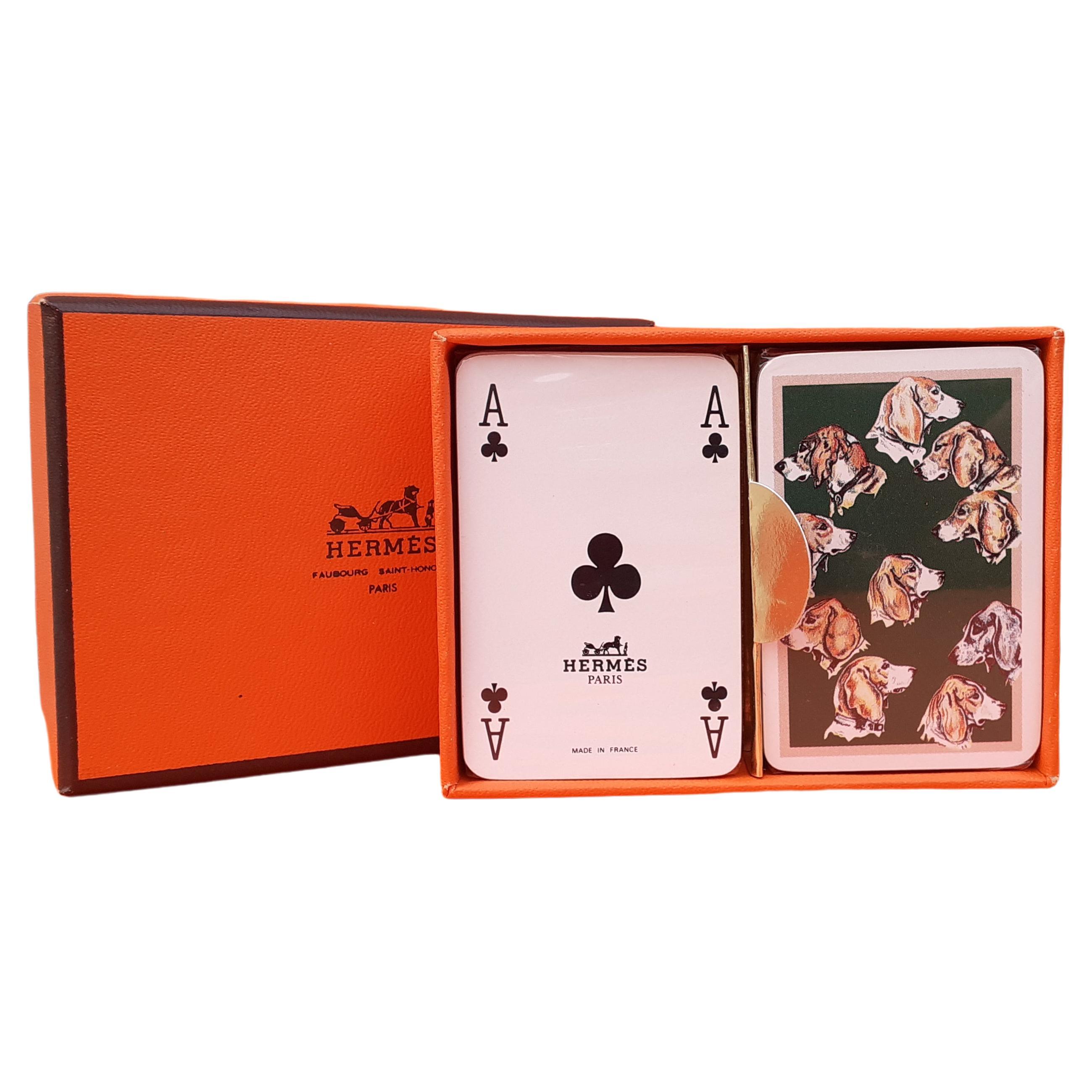 Adorable Hermès Set of 2 Mini Card Games Monarch De Poret Pattern