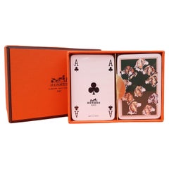 Adorable jeu de 2 mini jeux de cartes Hermès Motif Monarch De Poret