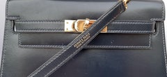 Adorable Hermès Vintage Mini Kelly Sellier Bag Indigo Blue Box Leather Ghw 20 cm