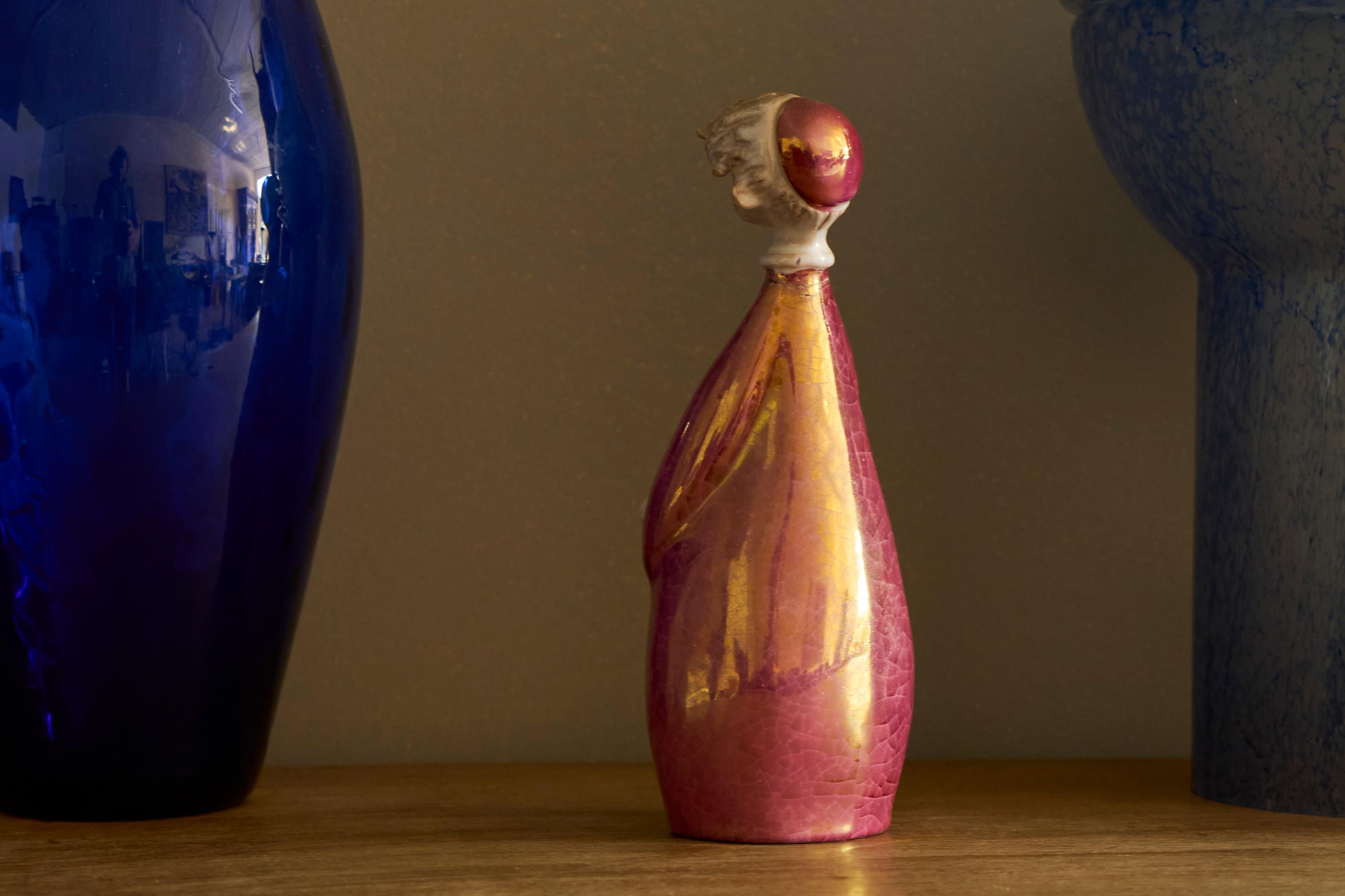 Adorable Italian Luster Glazed Studio Pottery Figurine 1960s For Sale 5