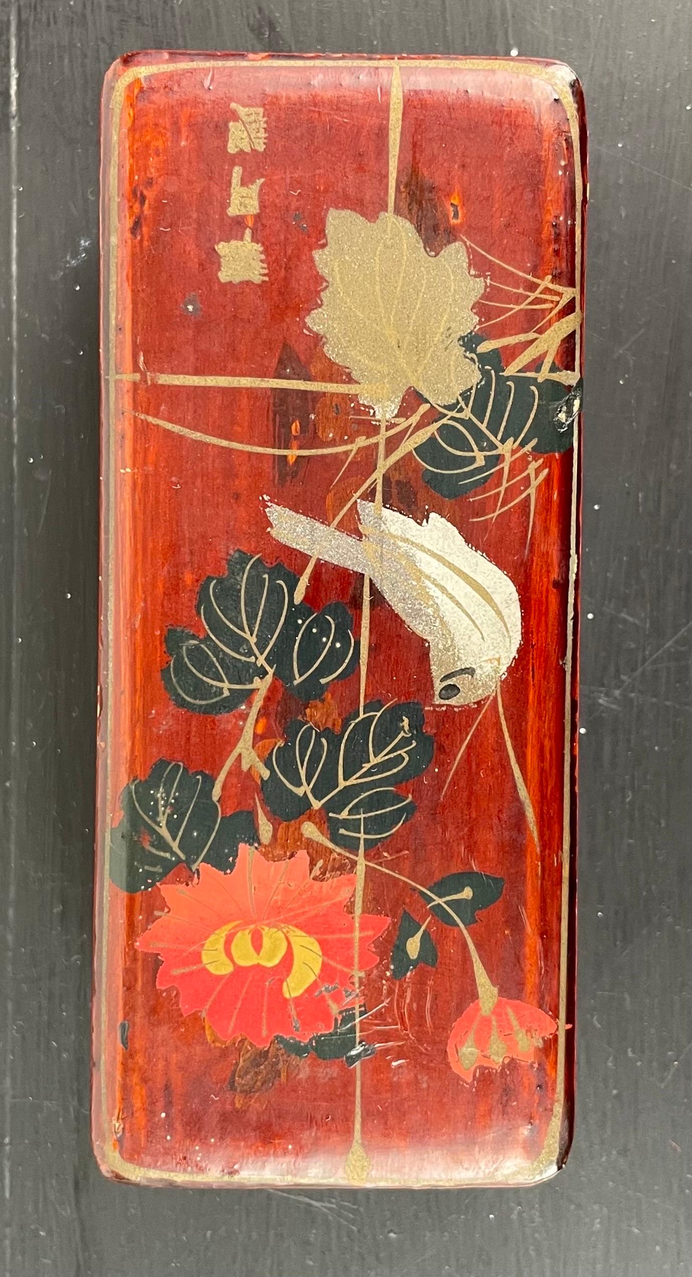 Boîte laquée japonaise signée, fin du 19ème siècle Bon état - En vente à Beuzevillette, FR