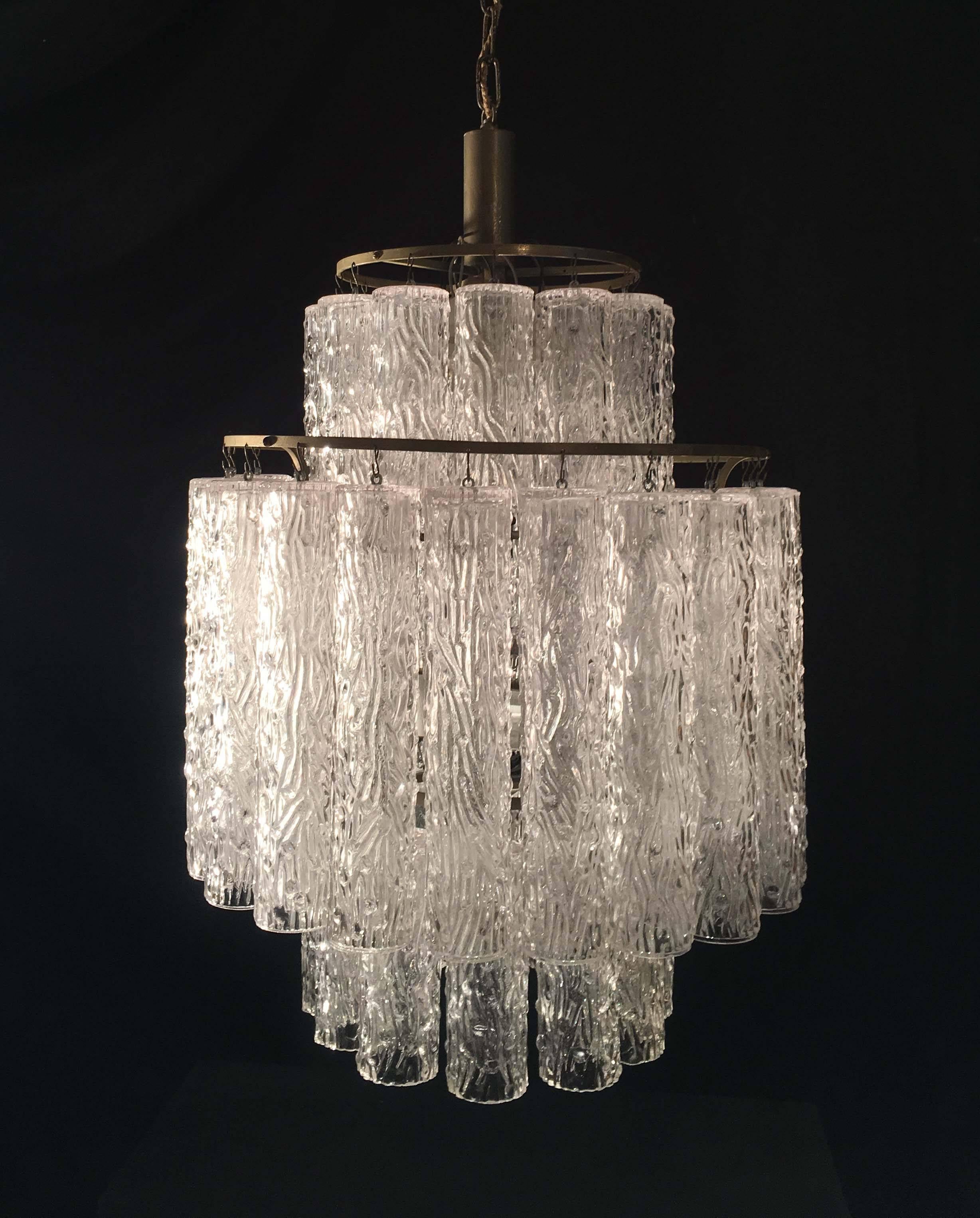 Adorable Pair of Murano Venini Style Chandeliers, 1970s 6