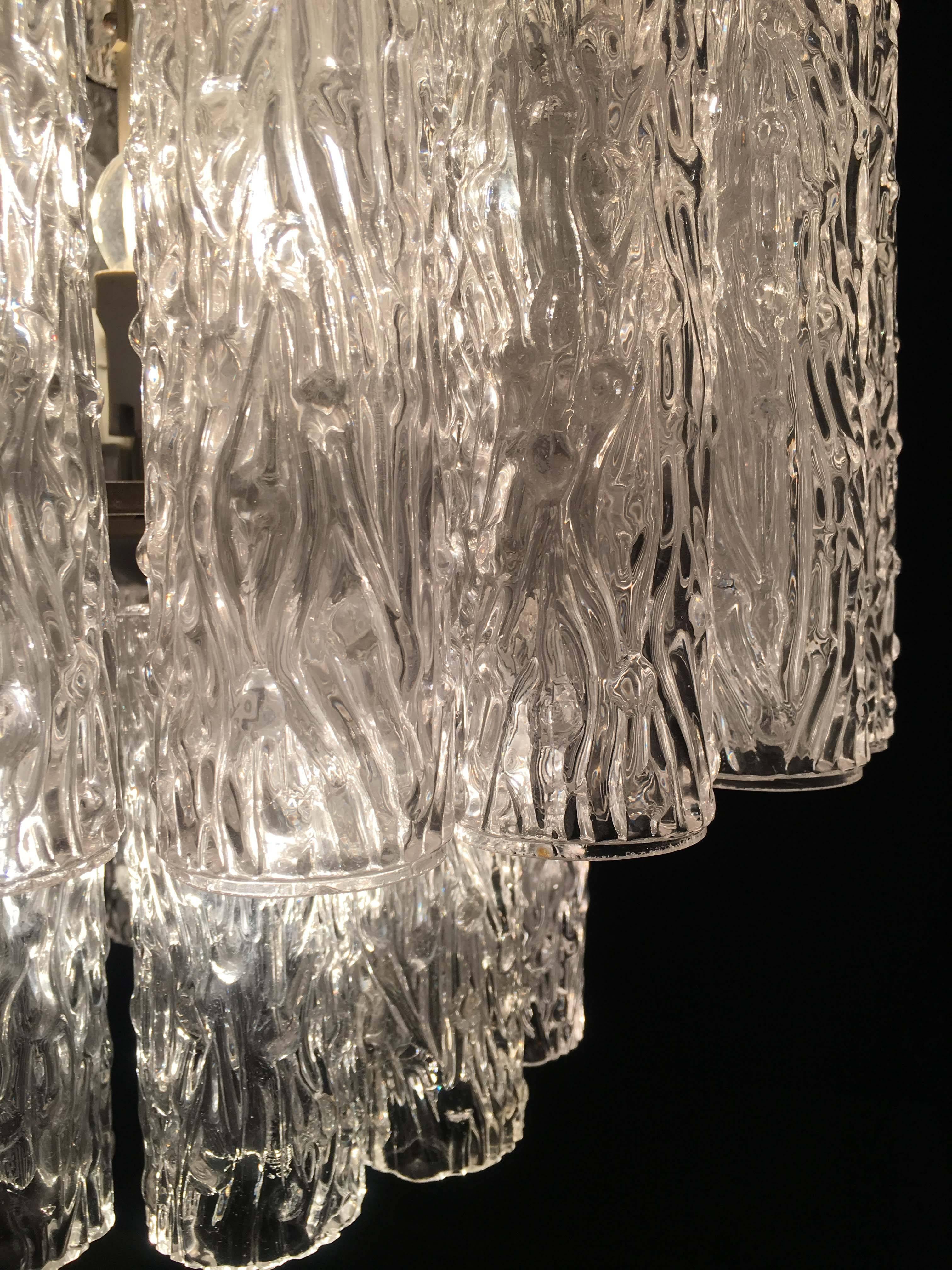 Wunderschönes Paar Murano-Kronleuchter im Venini-Stil, 1970er Jahre 7