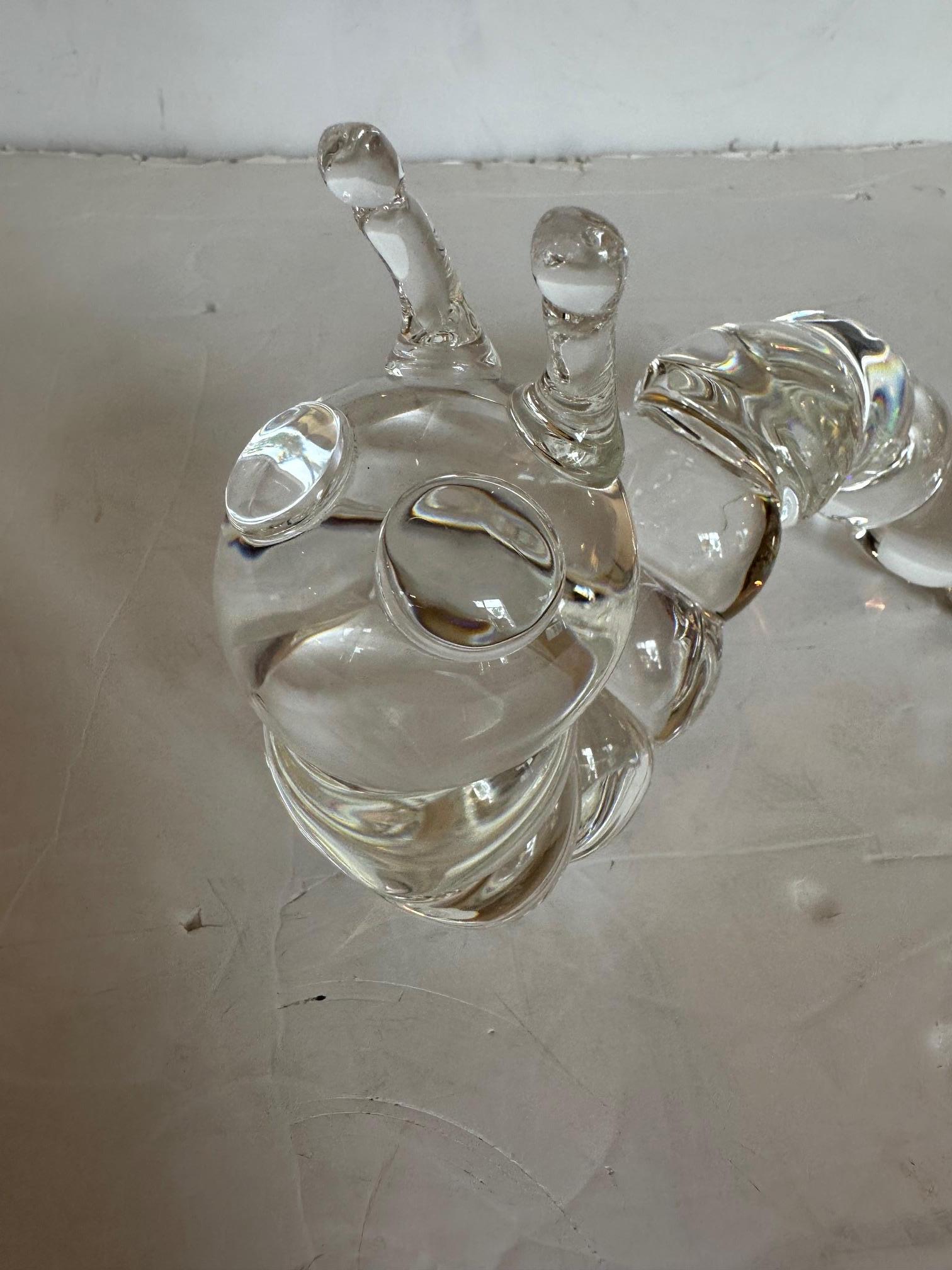 Art Glass Adorable Signed Steuben Caterpillar Paperweight Sculpture For Sale
